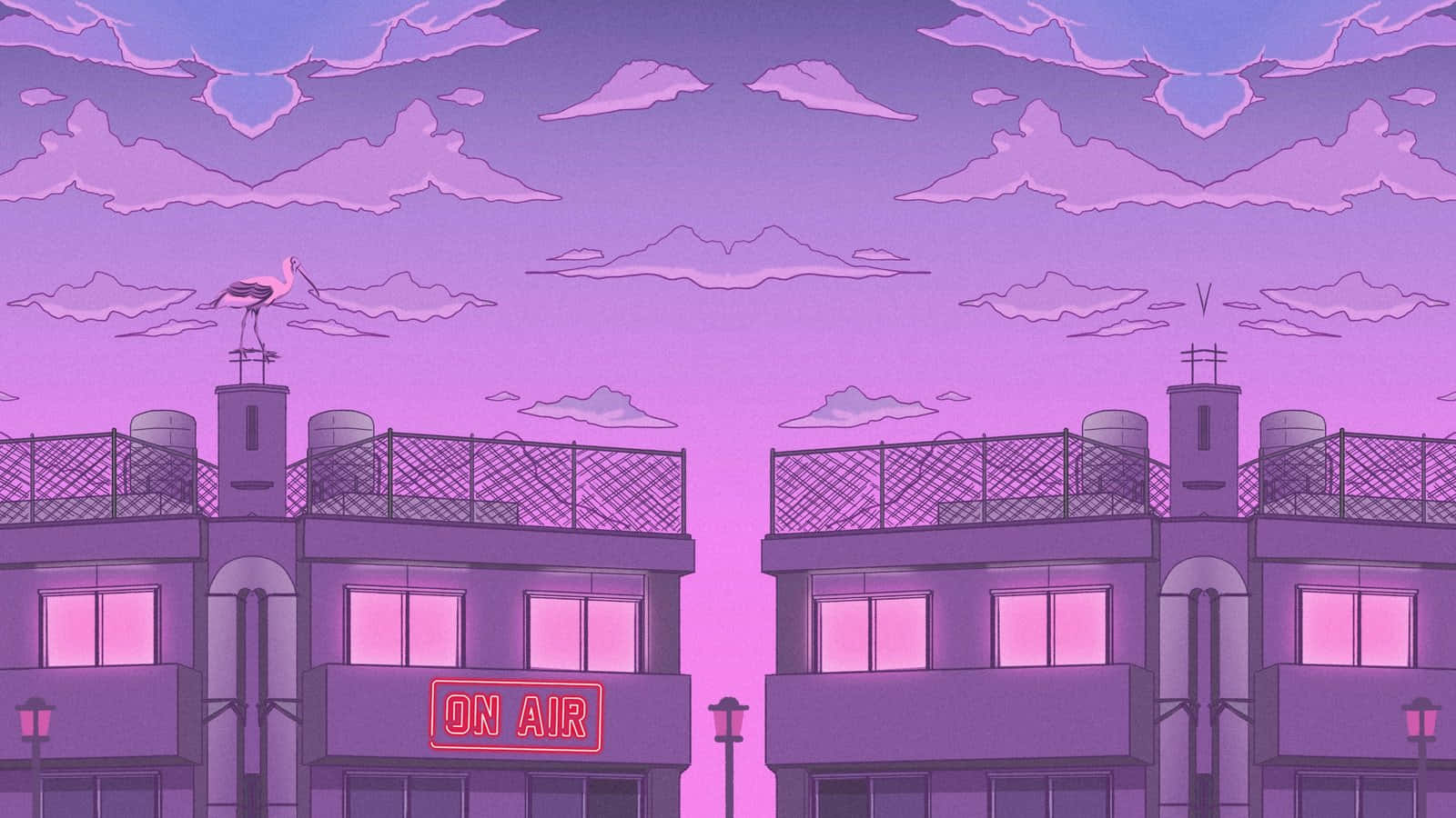 Den livlige, travle storby Anime City. Wallpapers