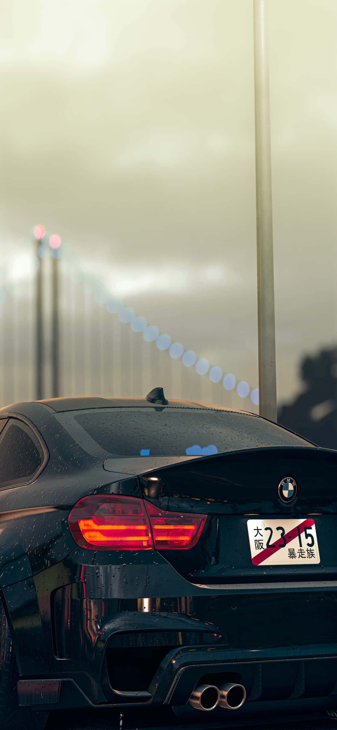Den slanke BMW Coupe parret med den klassiske Apple iPhone X. Wallpapers