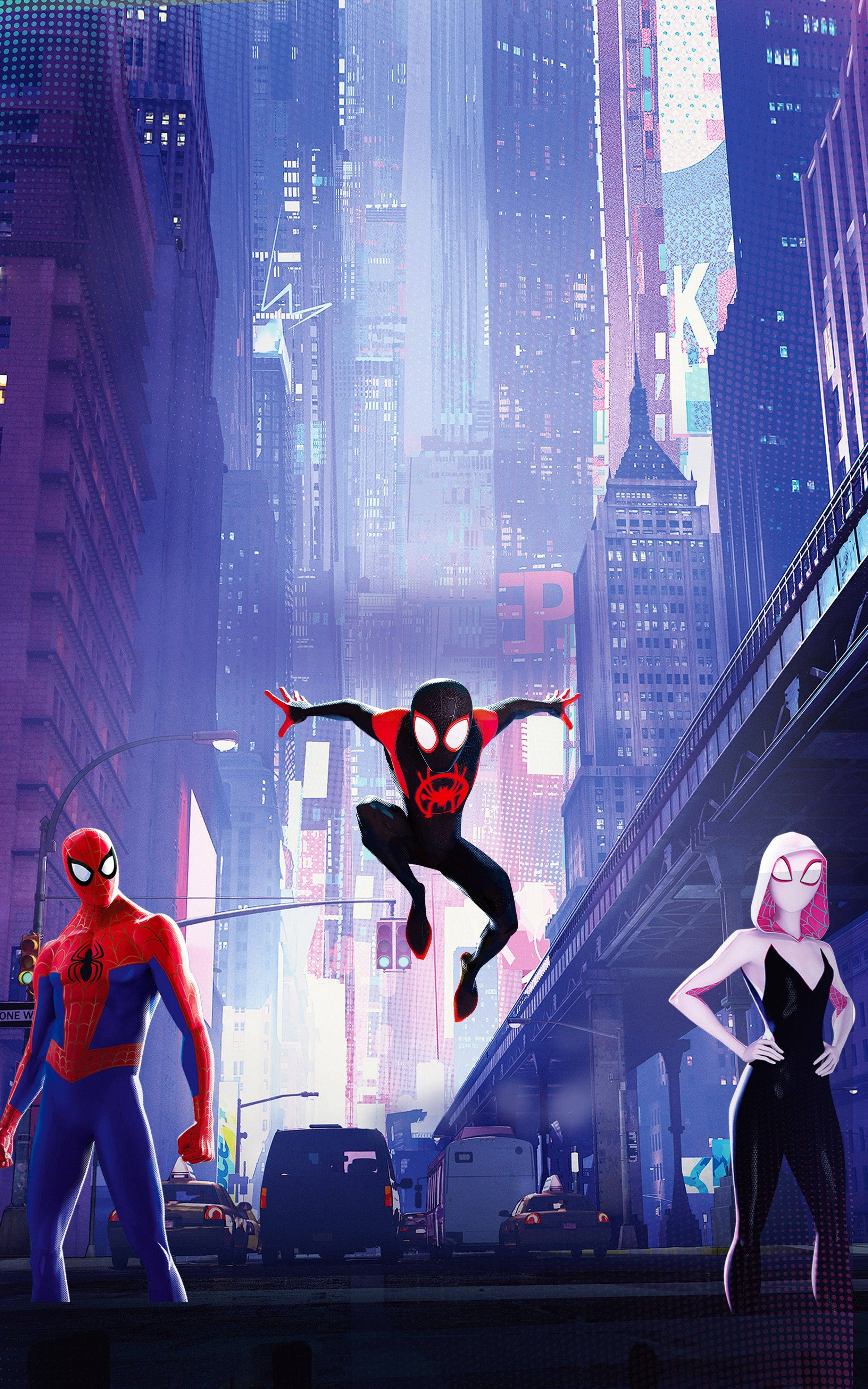 Den Spektakulære Spider-Verse Forener Tre Spider-Mænd Wallpapers