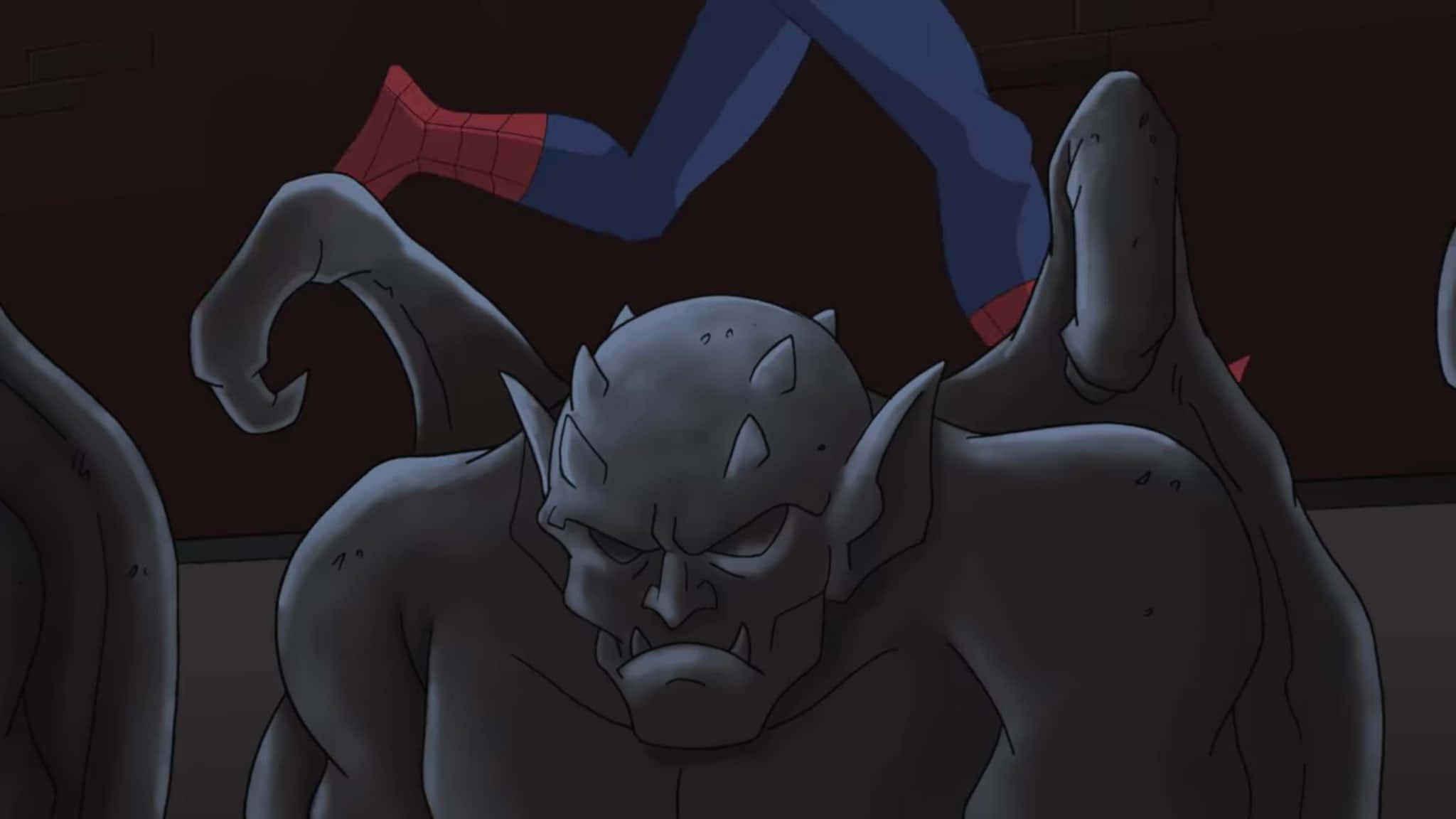Den spektakulære Spider-Man svinger sig højt over byen Wallpapers