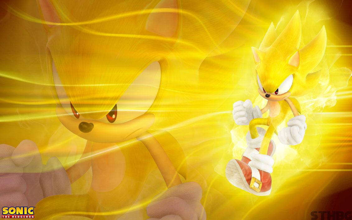 Baggrundsbillede af den superhurtige Super Sonic med øget hastighed. — Sonic Wallpapers