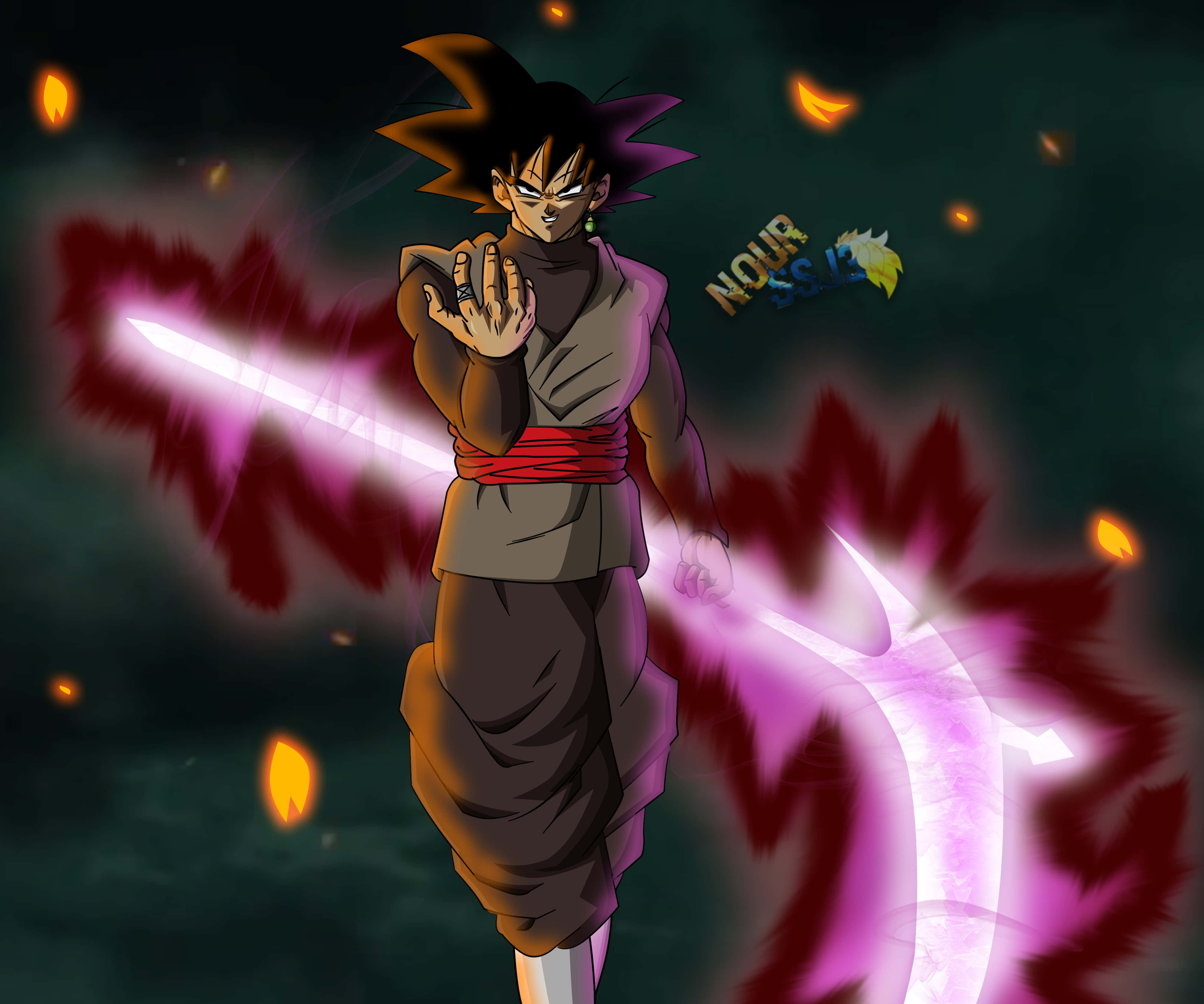 Den truende Goku Black i fuld styrke Wallpapers