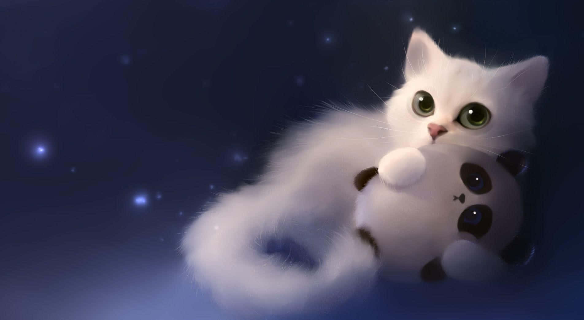 Denne anime-kat er klar til at udforske eventyr med dig Wallpapers