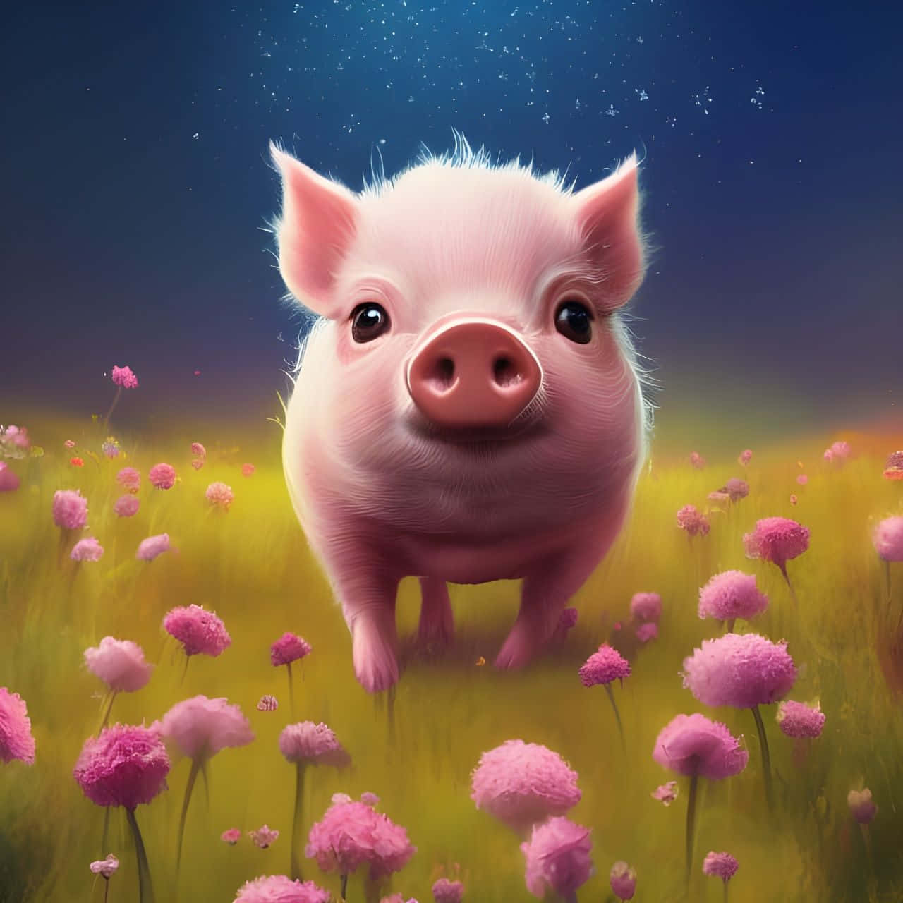 Denne nuttede lille gris smiler fra øre til øre! Wallpapers