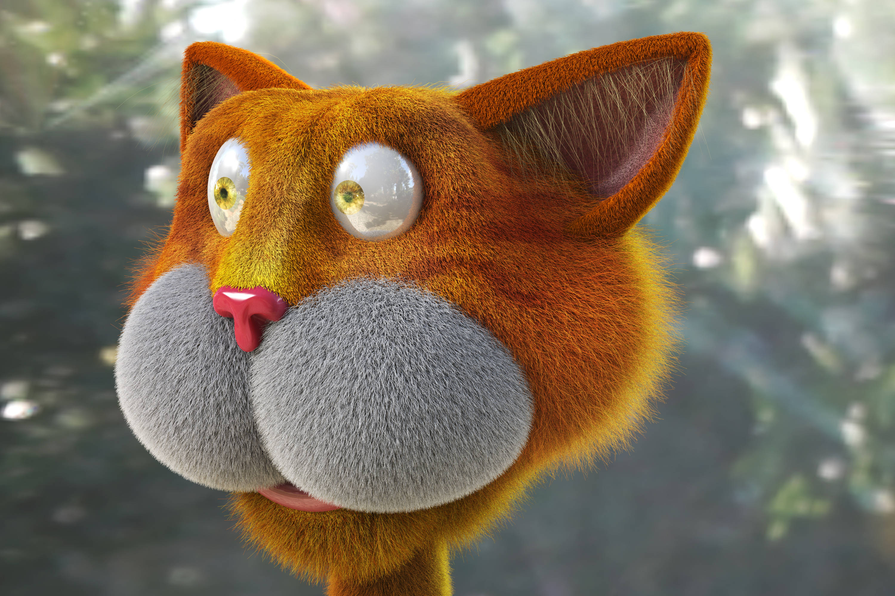 Denne nuttede livagtige 3D-orange kat vil lyse din dag op! Wallpapers