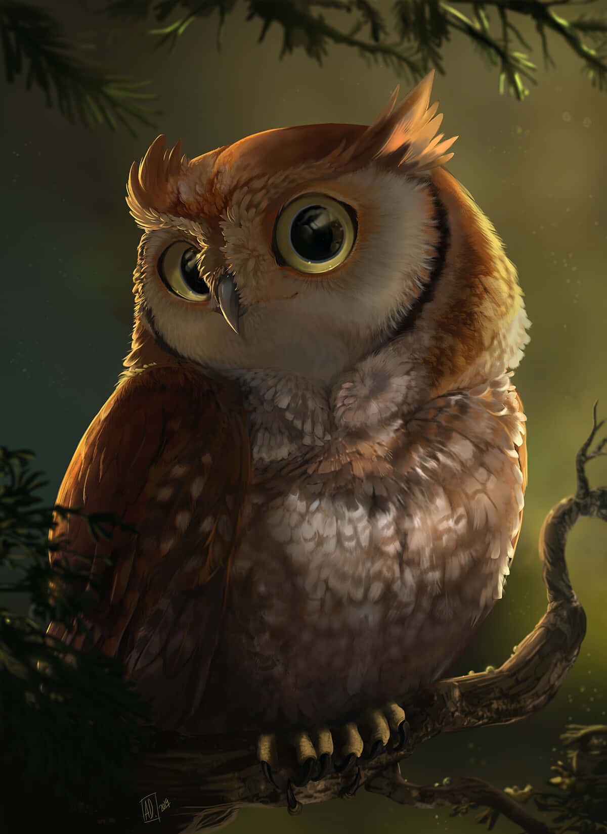 Denne nuttede ugle er klar til en dag fuld af sjov! Wallpapers