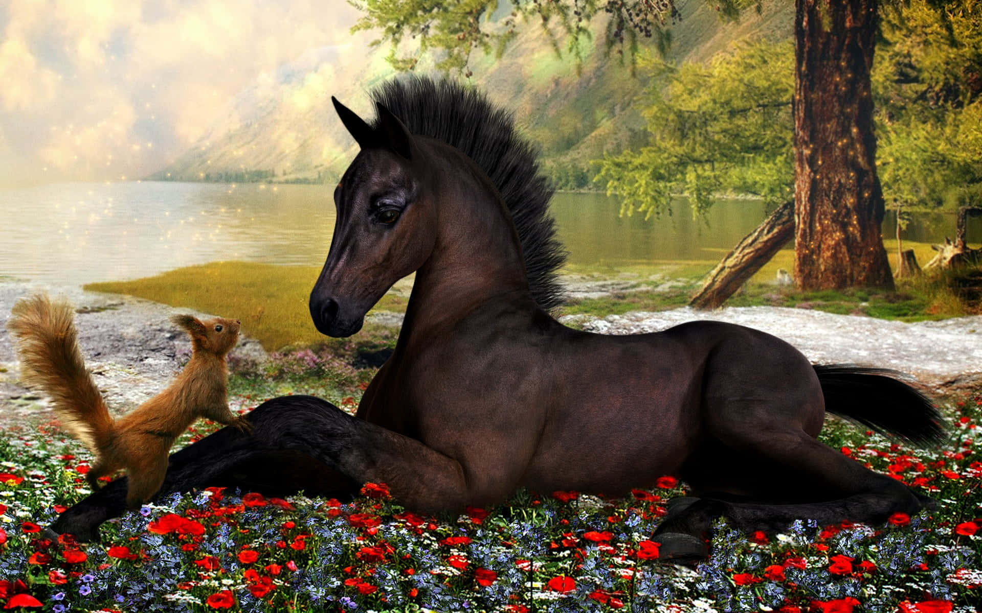 Denne søde hest er klar til sjov i solen! Wallpapers