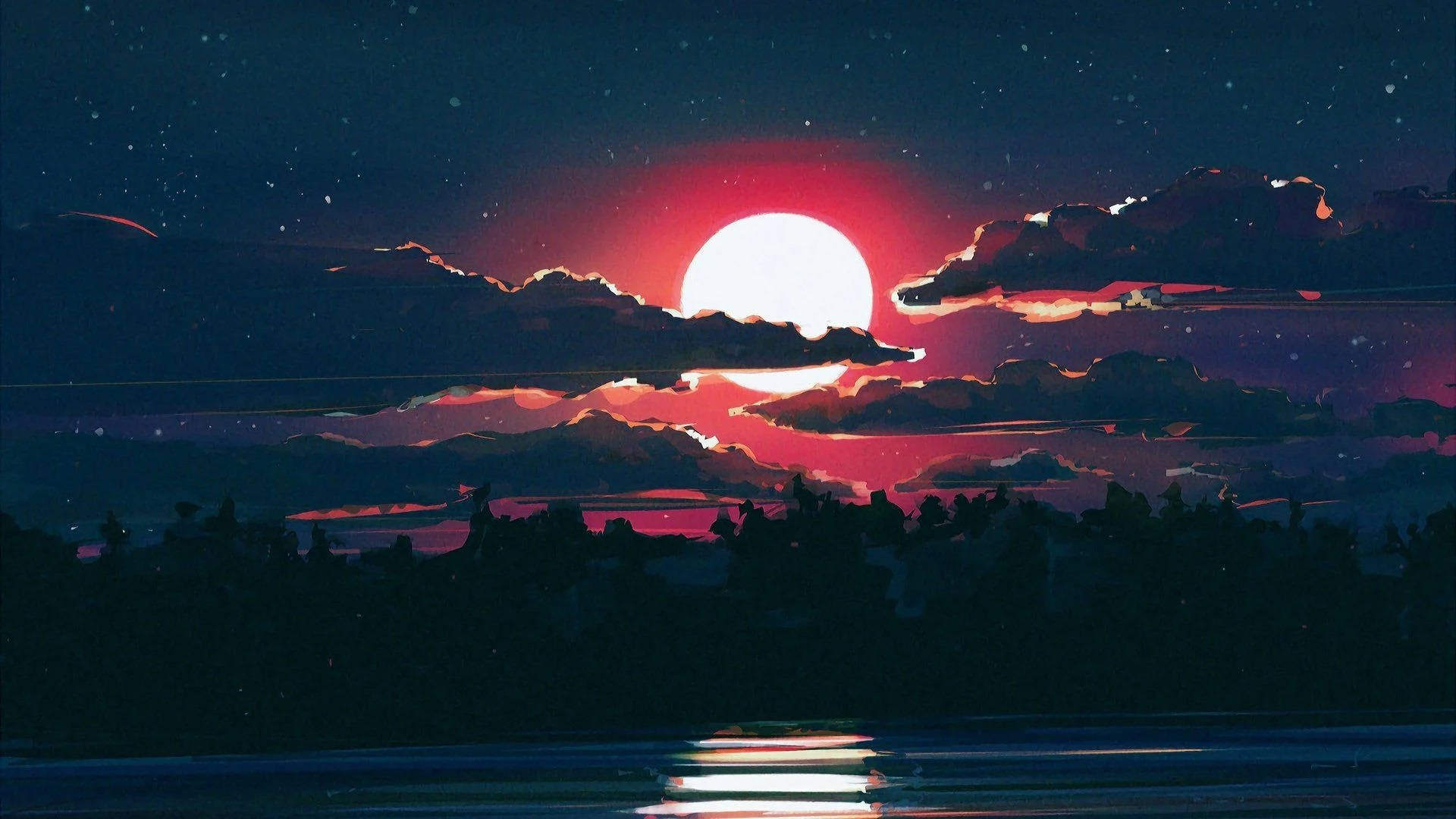 Desktop Aesthetic Rød Måne Wallpapers