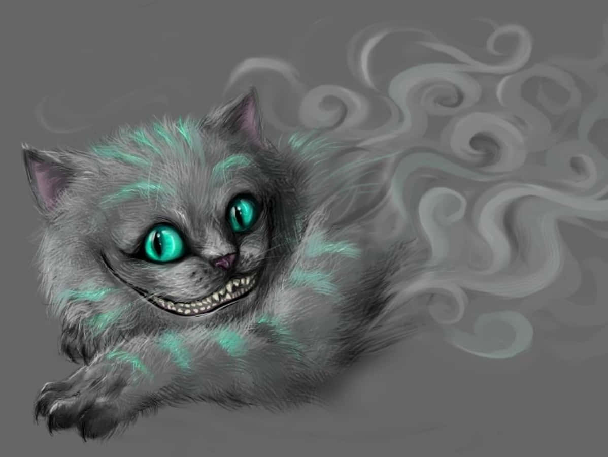 Det ikoniske Cheshire Cat griner drillende og sætter scenen for et fordybende eventyr. Wallpapers