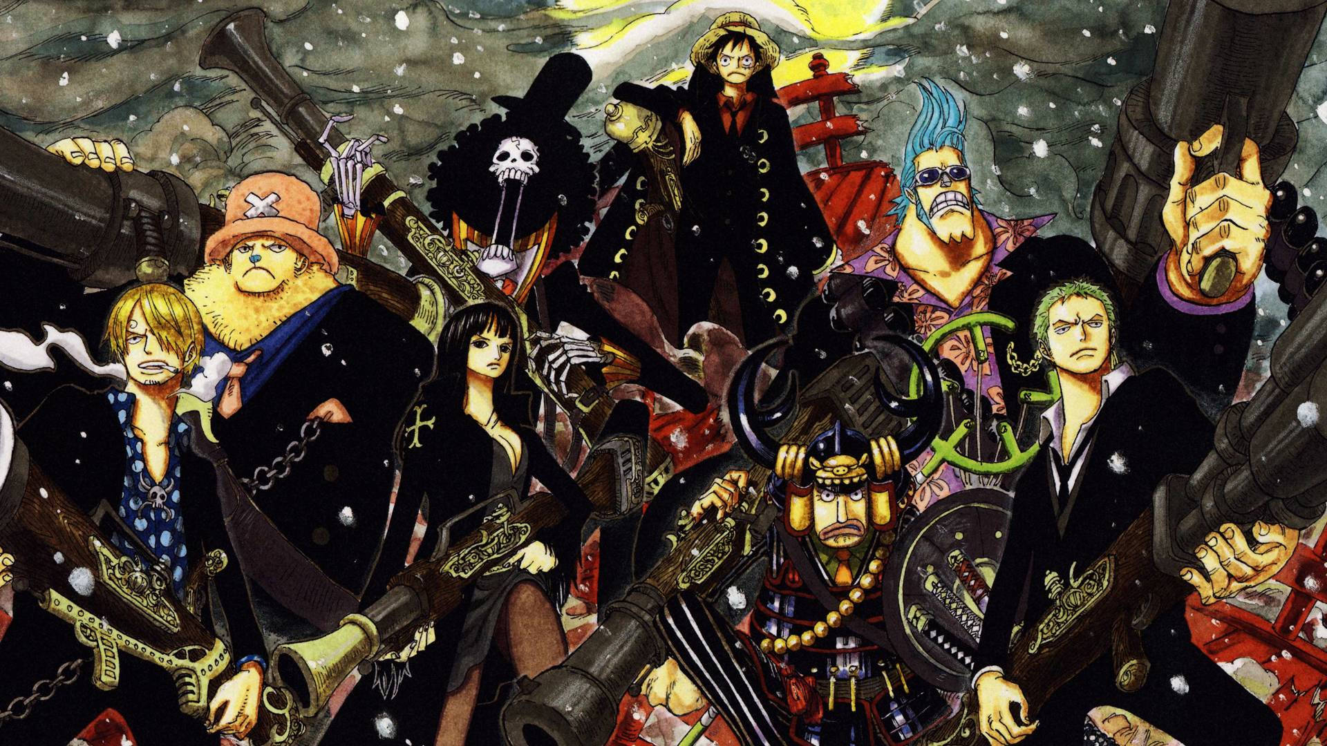 Det Legendariske Stråhatsmandskab fra One Piece Wallpapers