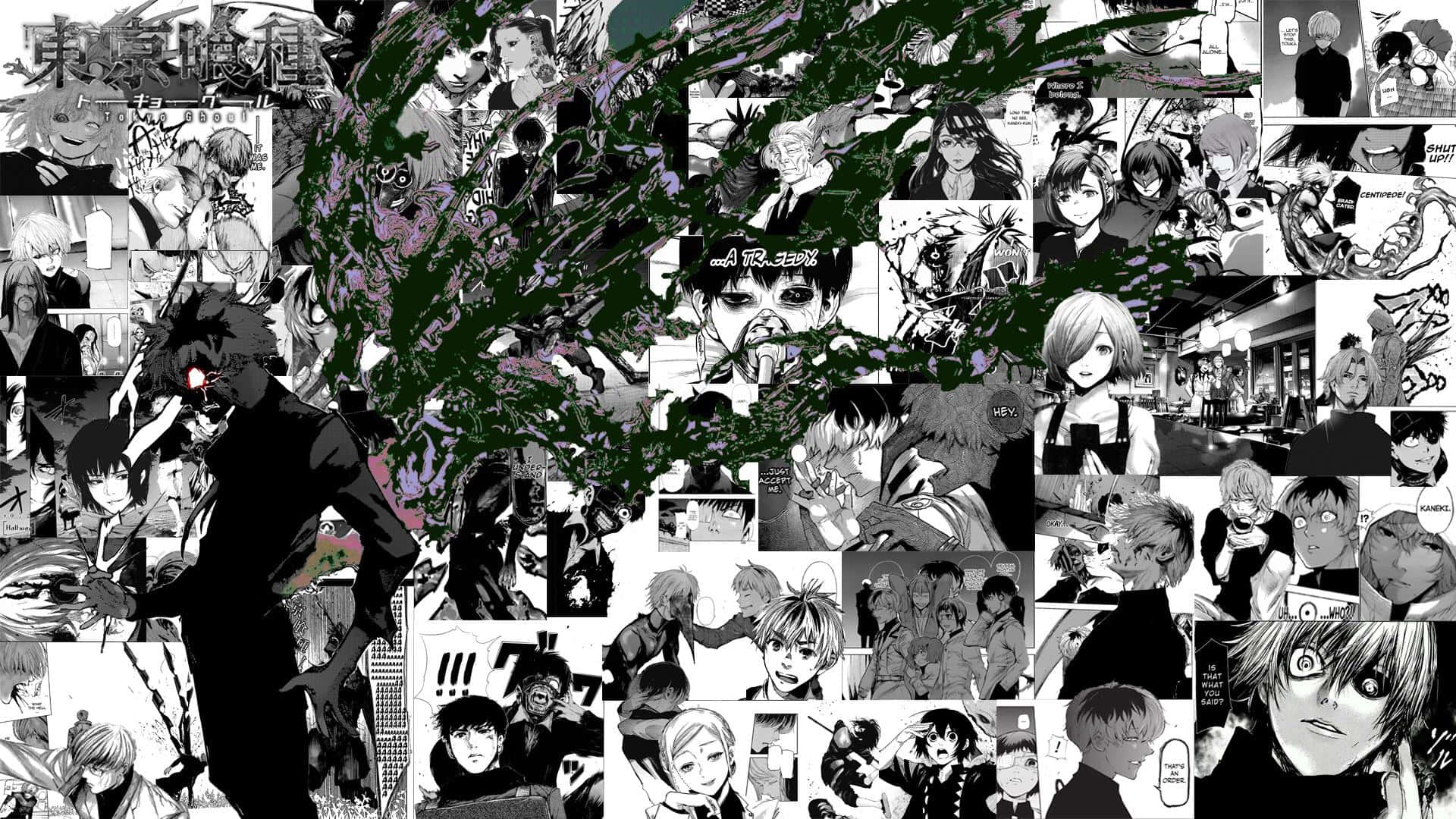 Detaljeret illustration af et levende Manga Panel Wallpapers