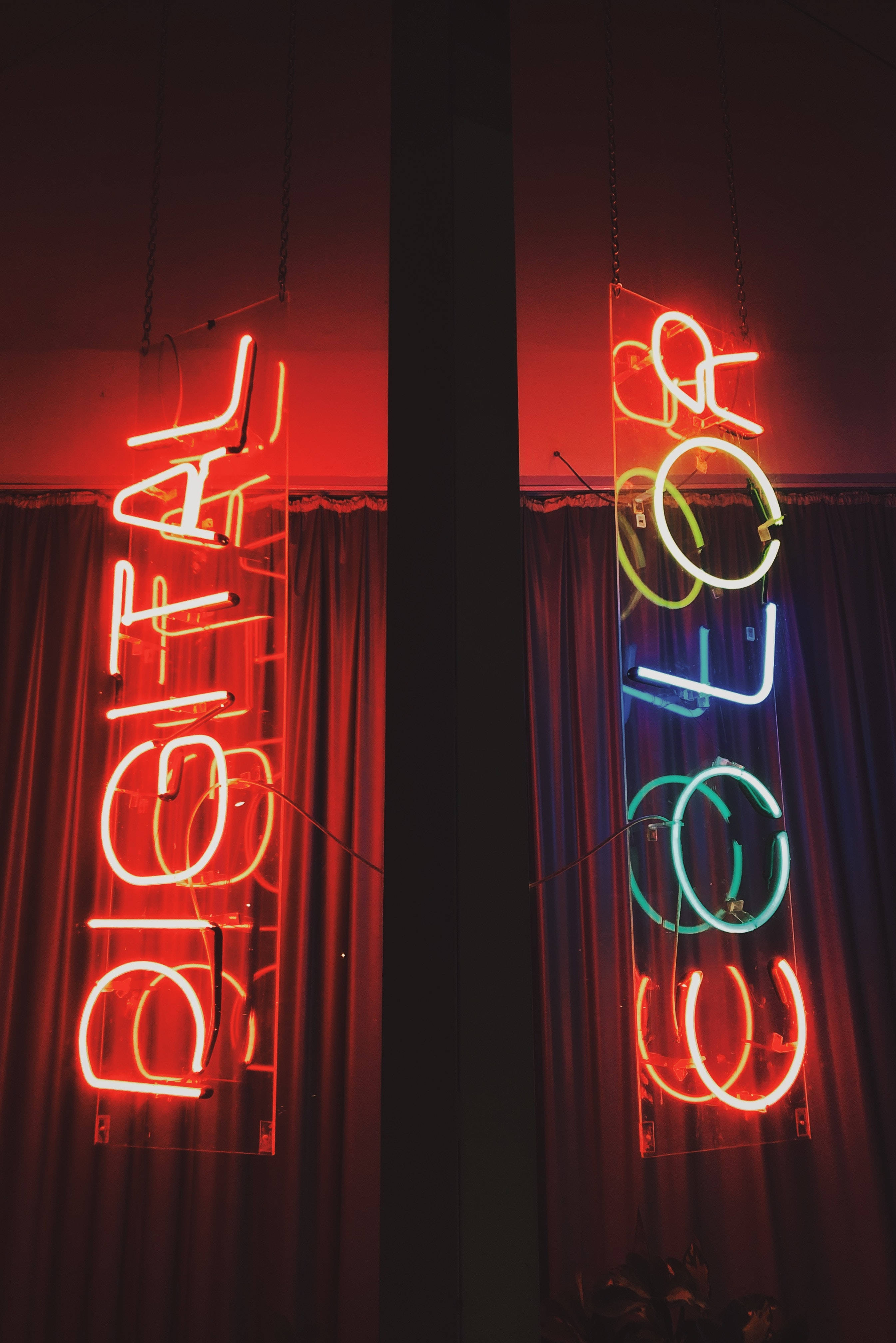 Digital farve neonskilt Wallpapers