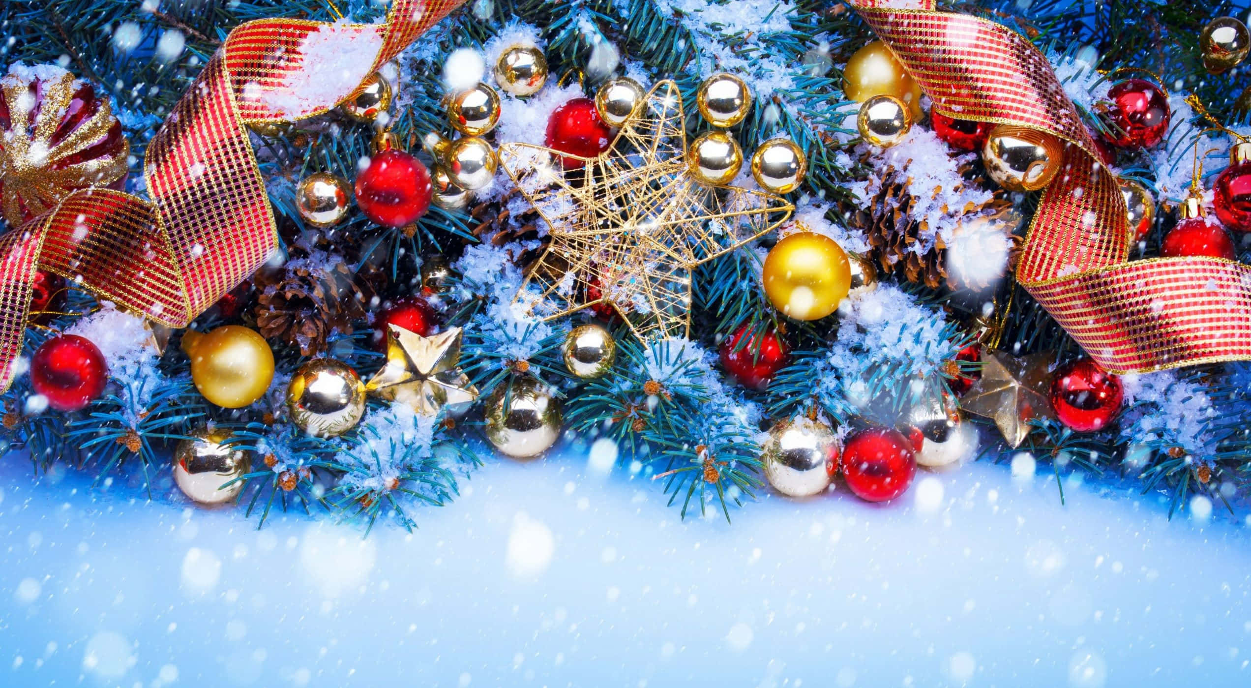 Digital kunst af sejt juleguirlande ornament Wallpapers
