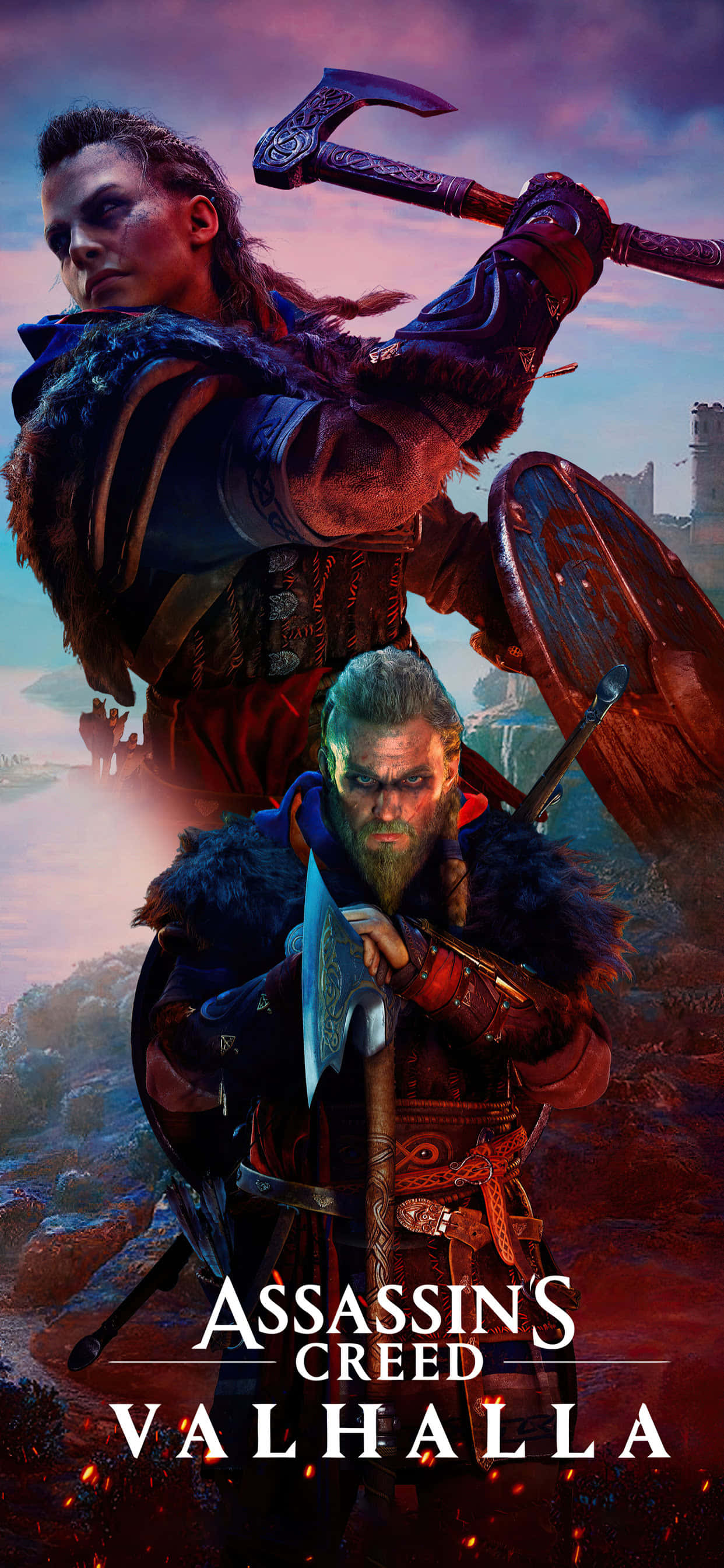 Digital Key Art iPhone Xs Max Assassin's Creed Valhalla Baggrund Wallpapers
