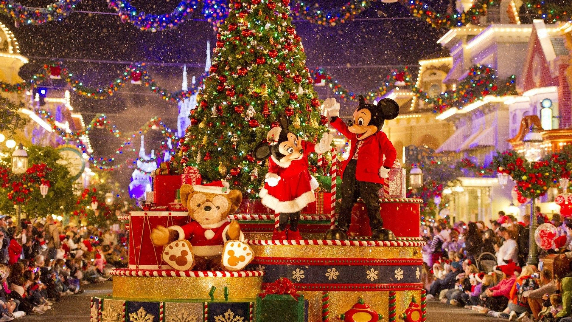 Disney 1920x1080 HD Mickey og Minnie juleoptræden Wallpapers