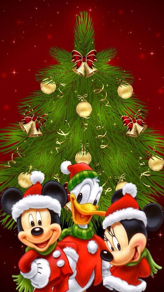 Disney Jule iPhone Mickey og Glade Venner Wallpapers