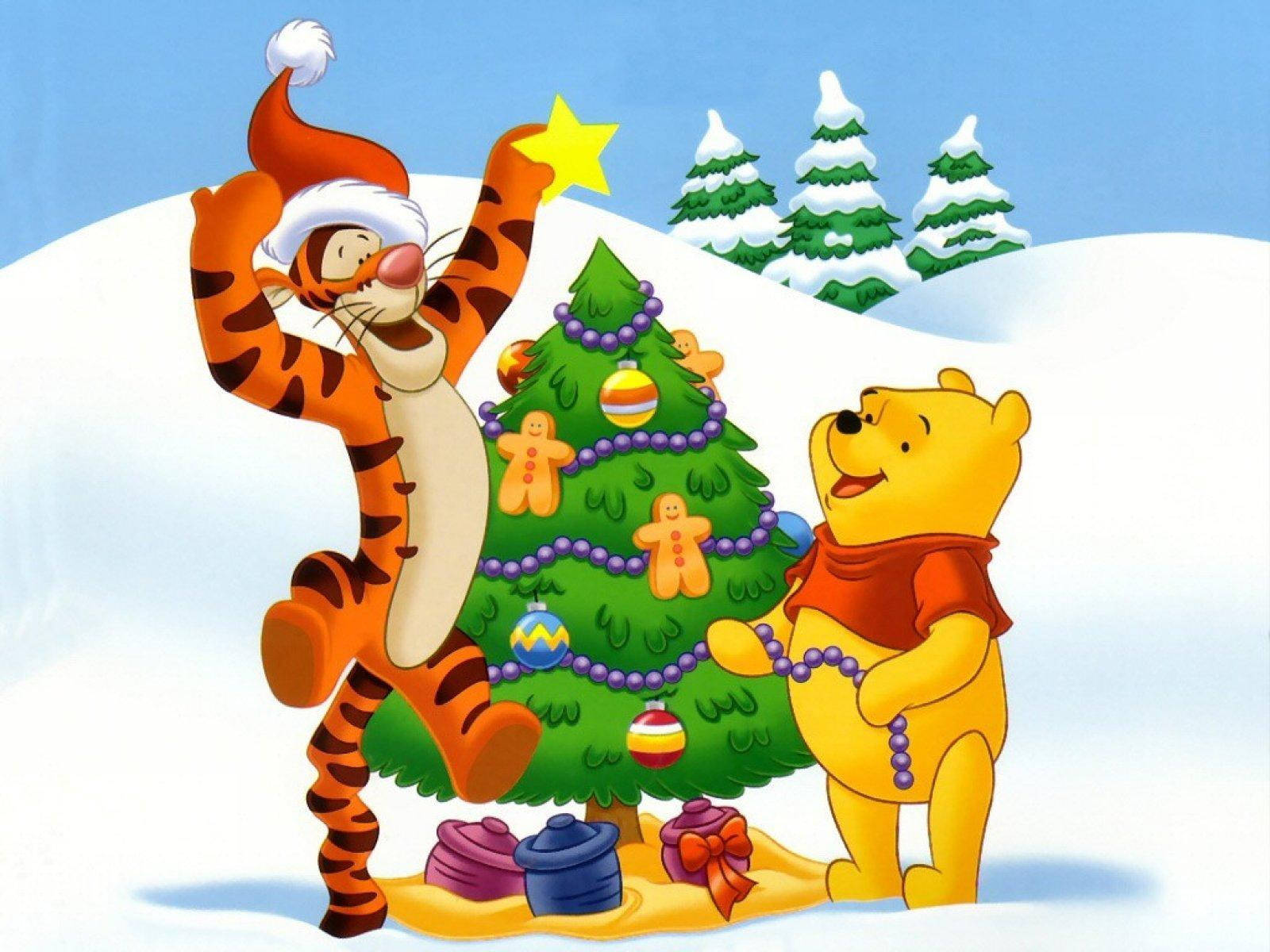Disney Peter Plys pynter juletræ Wallpapers
