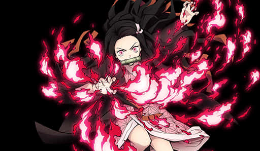 Dæmon fra Demon Slayer med flammekraft Wallpapers