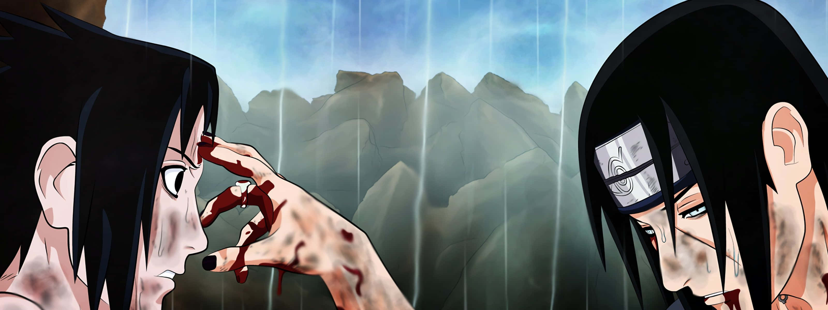 Dobbelt skærm anime Sasuke vs. Itachi Wallpapers
