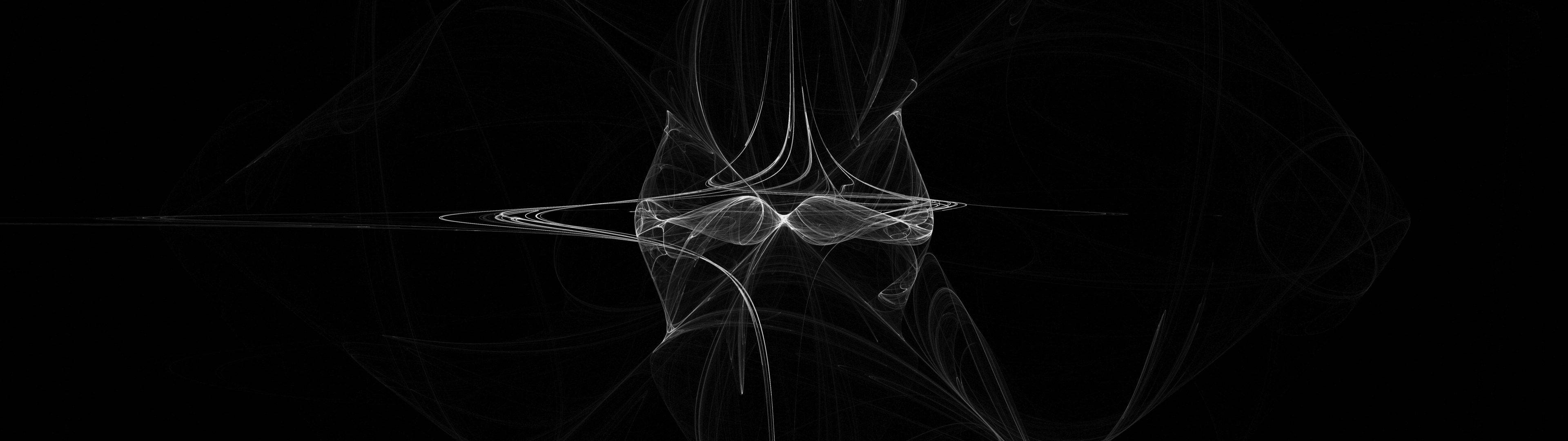 Dobbelt skærm abstrakt tåge linjer Wallpapers