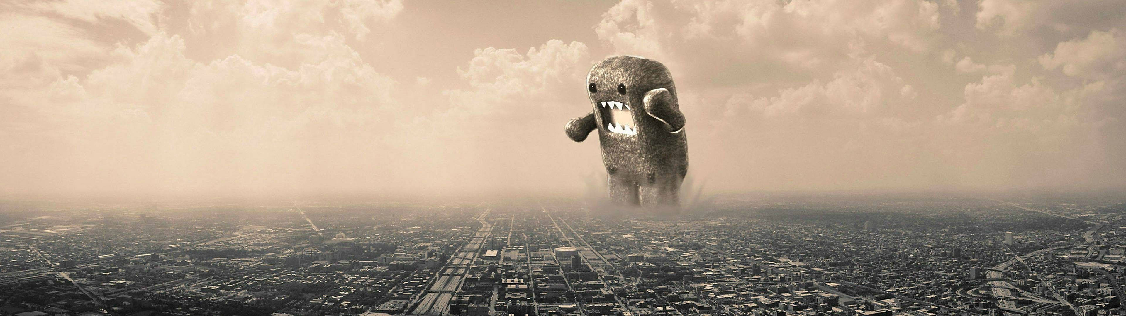 Domo-monsteret byder dig velkommen til verdenen af dobbelt skærm Wallpapers