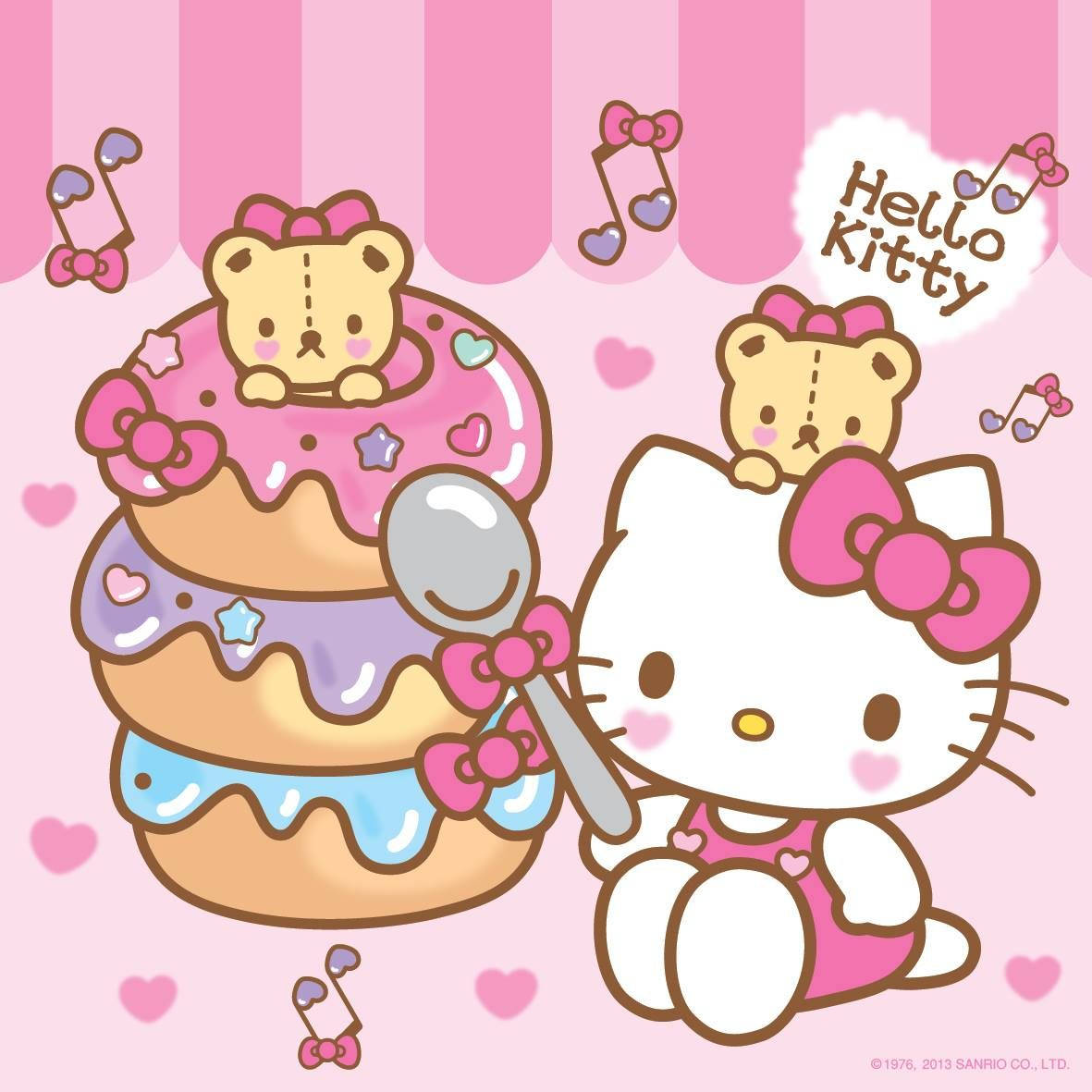 Donuts og tegneserie Hello Kitty PFP Wallpapers