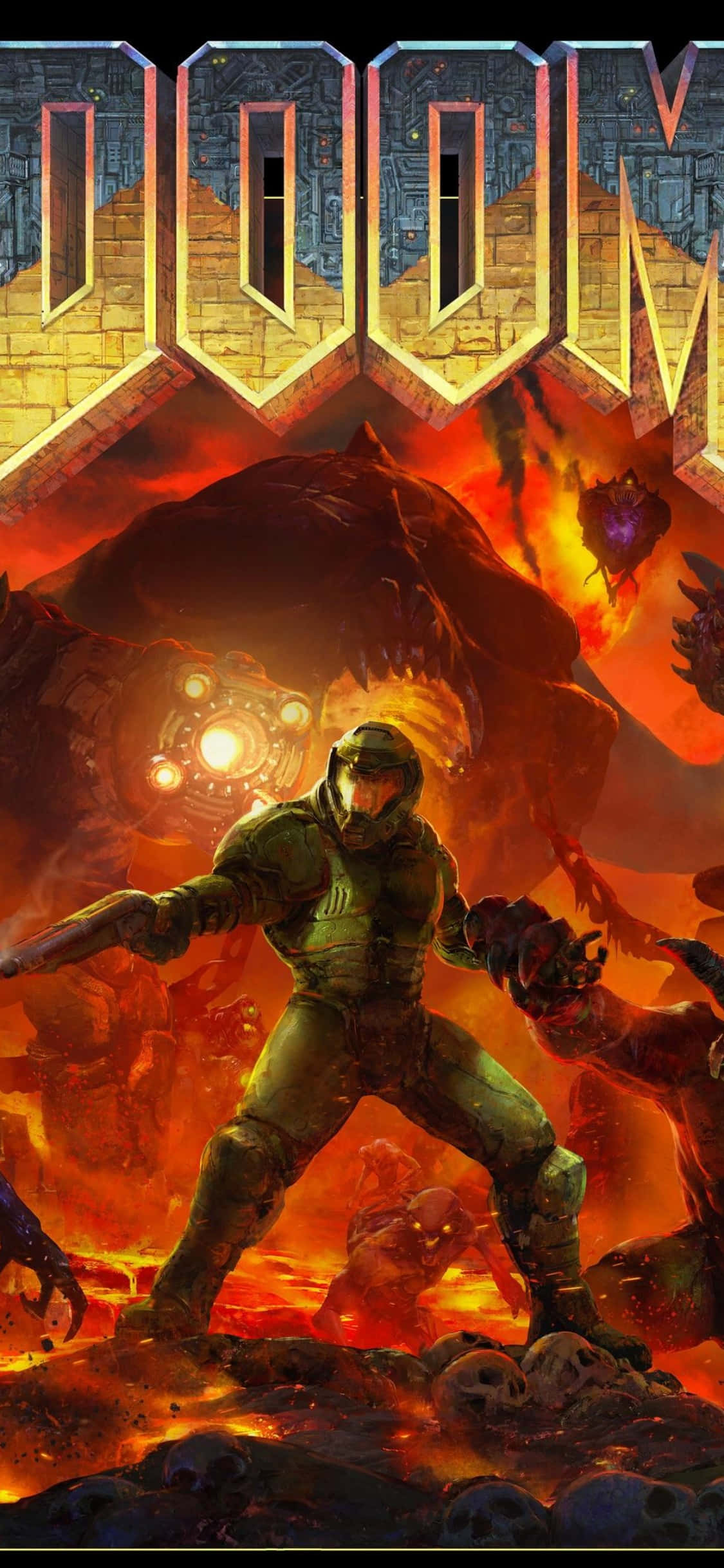 Doom Logo Øverst iPhone Xs Baggrund Wallpapers