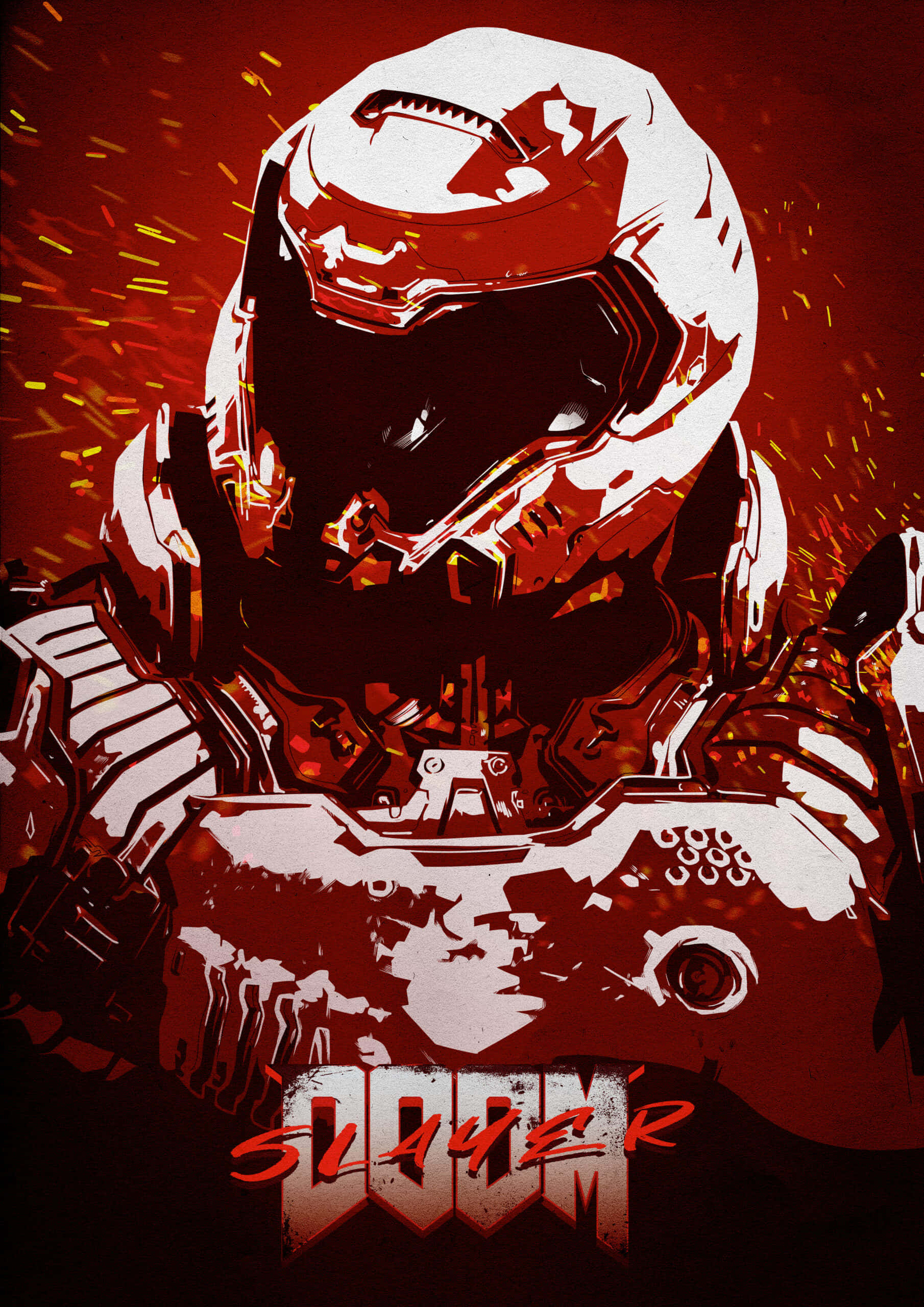 Doom Slayer besejrer sine fjender. Wallpapers