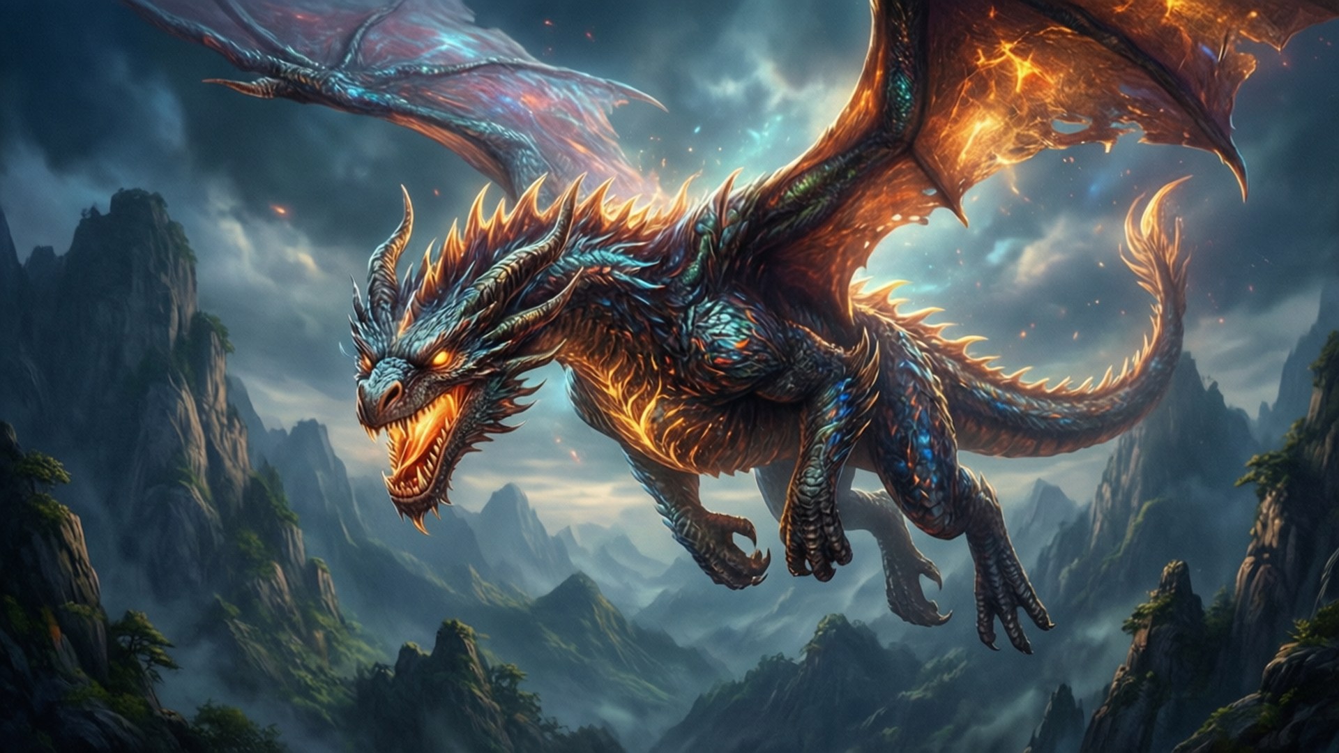 Drage over bjerge Wallpapers