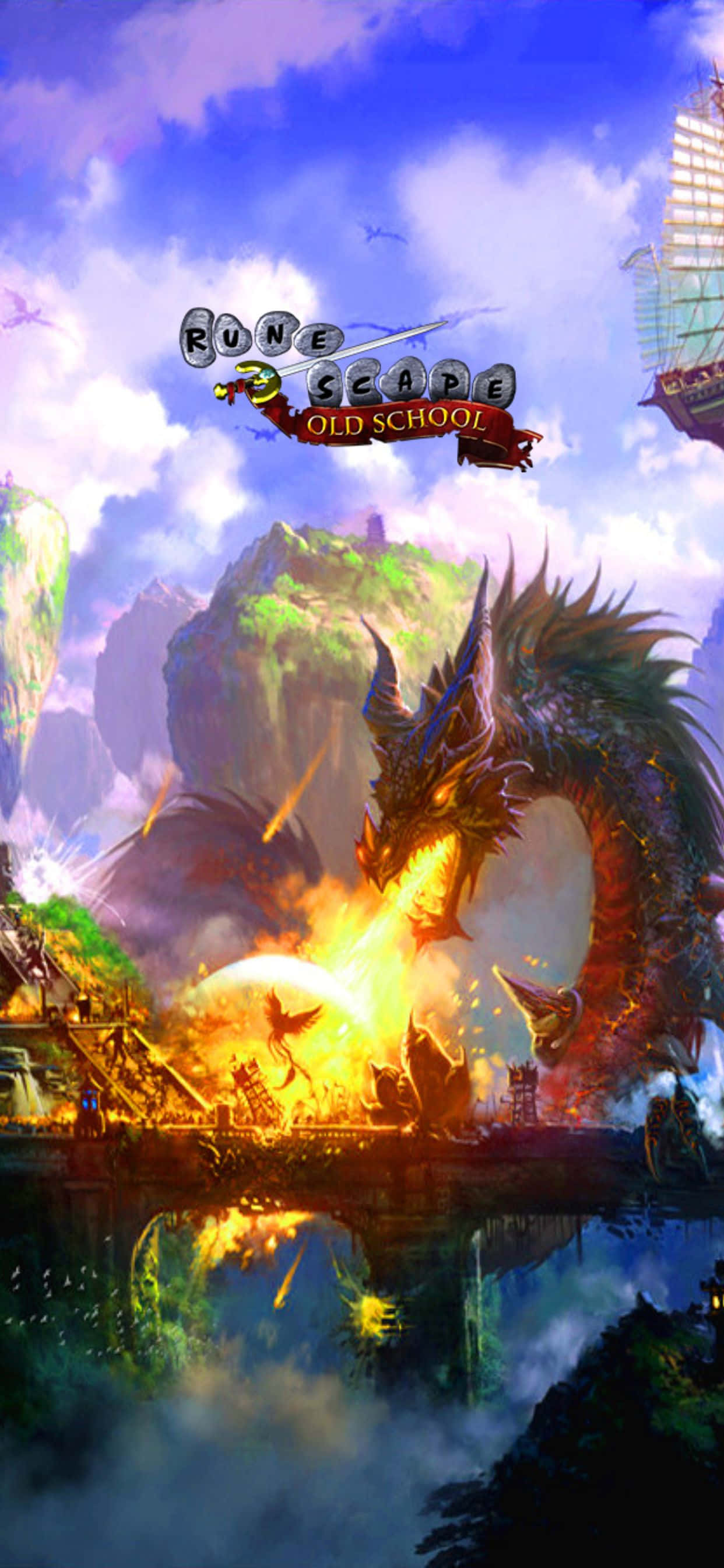 Drageportræt iPhone XS Max Runescape Oldschool Baggrund Wallpapers