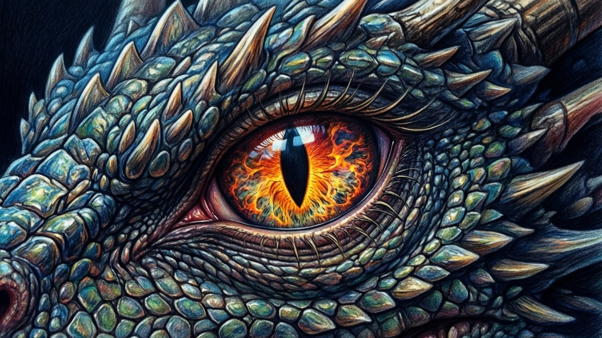 Dragens øje fed tegning Wallpapers