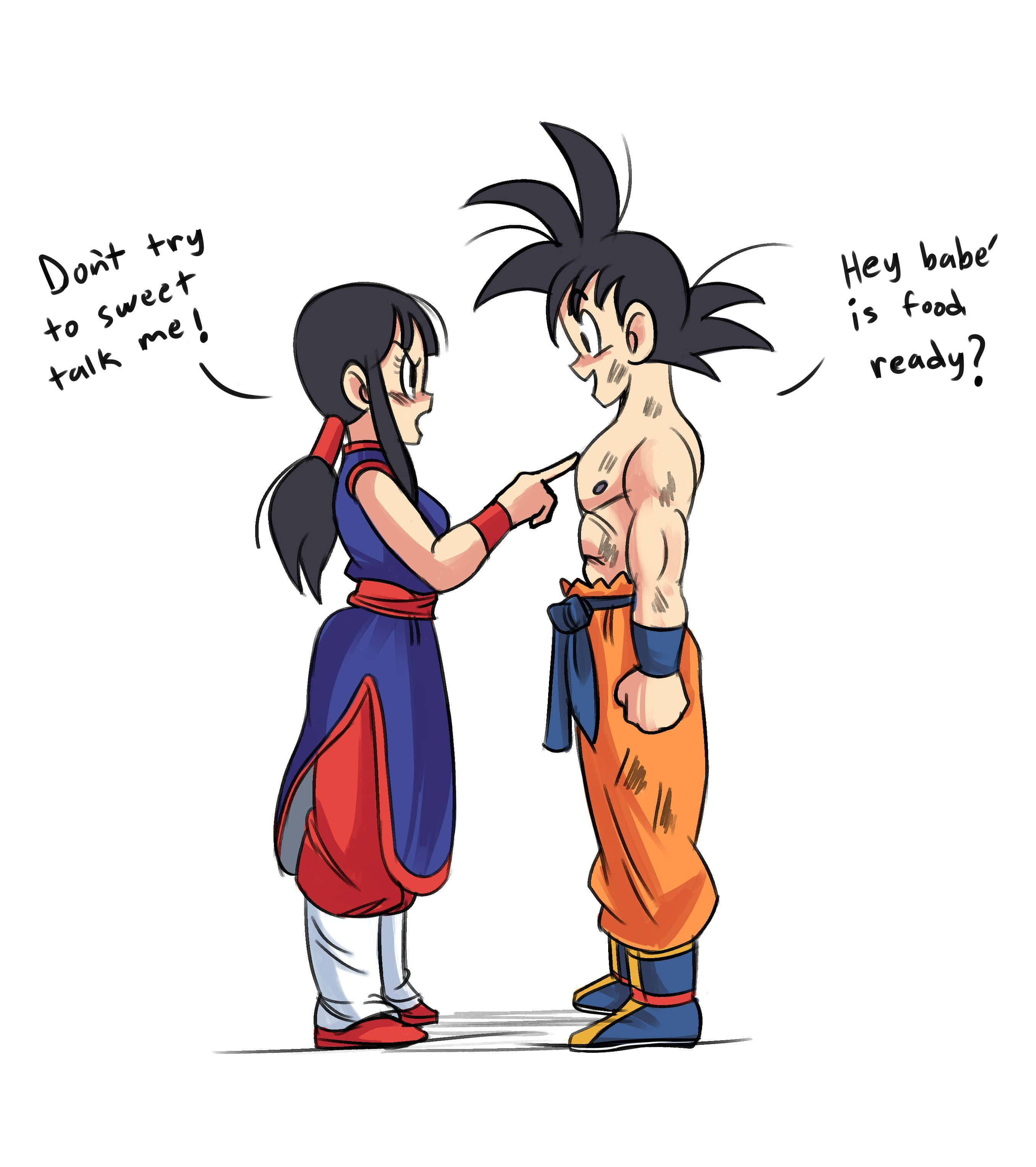 Dragon Ball Goku og Chichi samtale Wallpapers