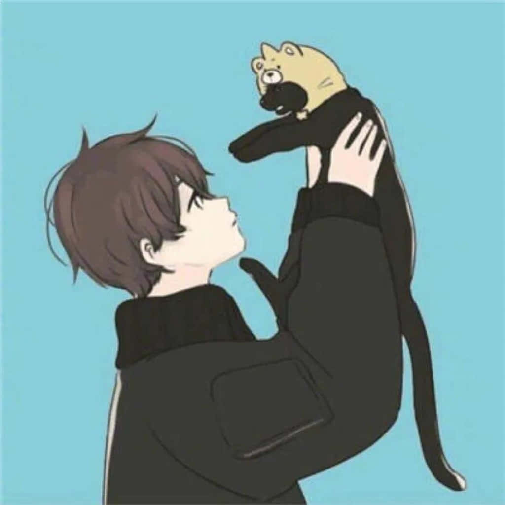 Dreng med kat matchende anime profilbillede Wallpapers