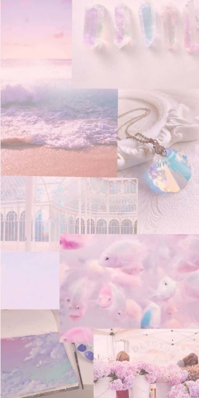 Drømmende ocean collage med bløde farver Wallpapers