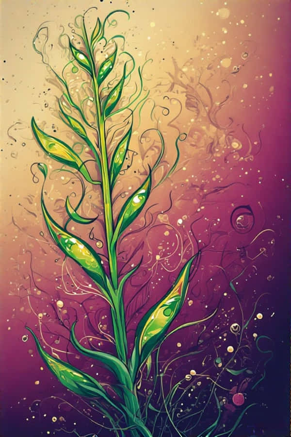 Drømmende ørkenstængel med dug ved magisk tusmørke Wallpapers