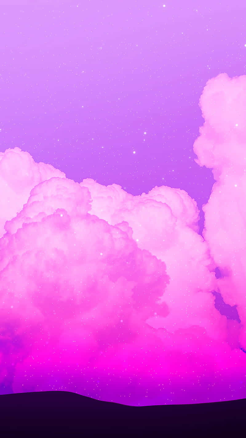 Drømmeagtig æstetik med lilla bjerge og himmel Wallpapers