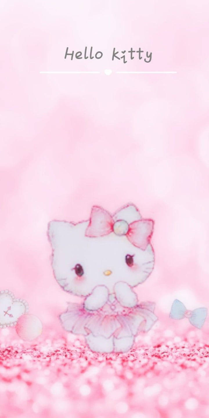 Drømmende lyserød Hello Kitty sløret baggrund Wallpapers
