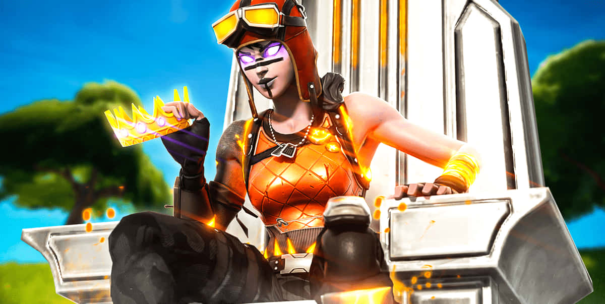 Dronning Blaze Fortnite siddende på en trone Wallpapers