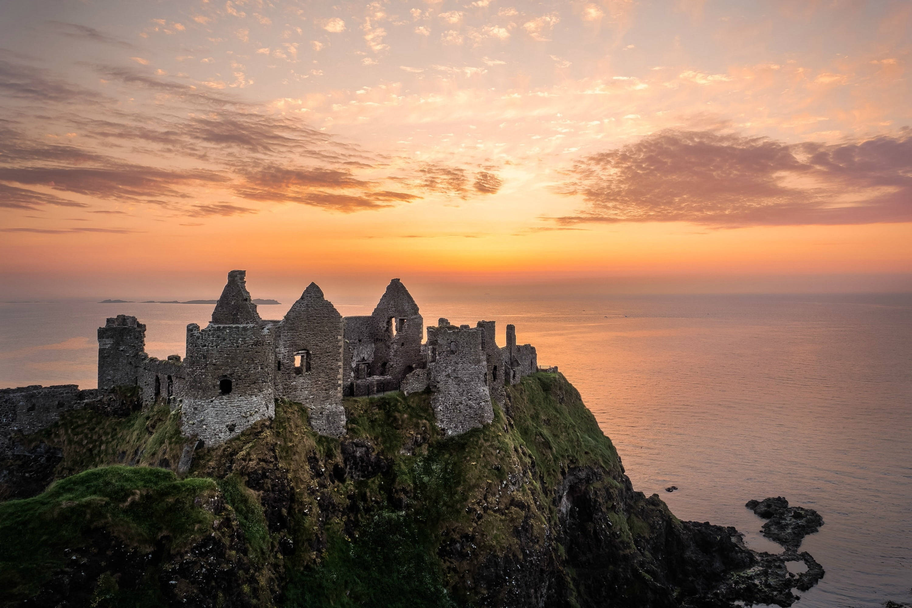 Dunluce Slot Smuk Solnedgang Wallpapers