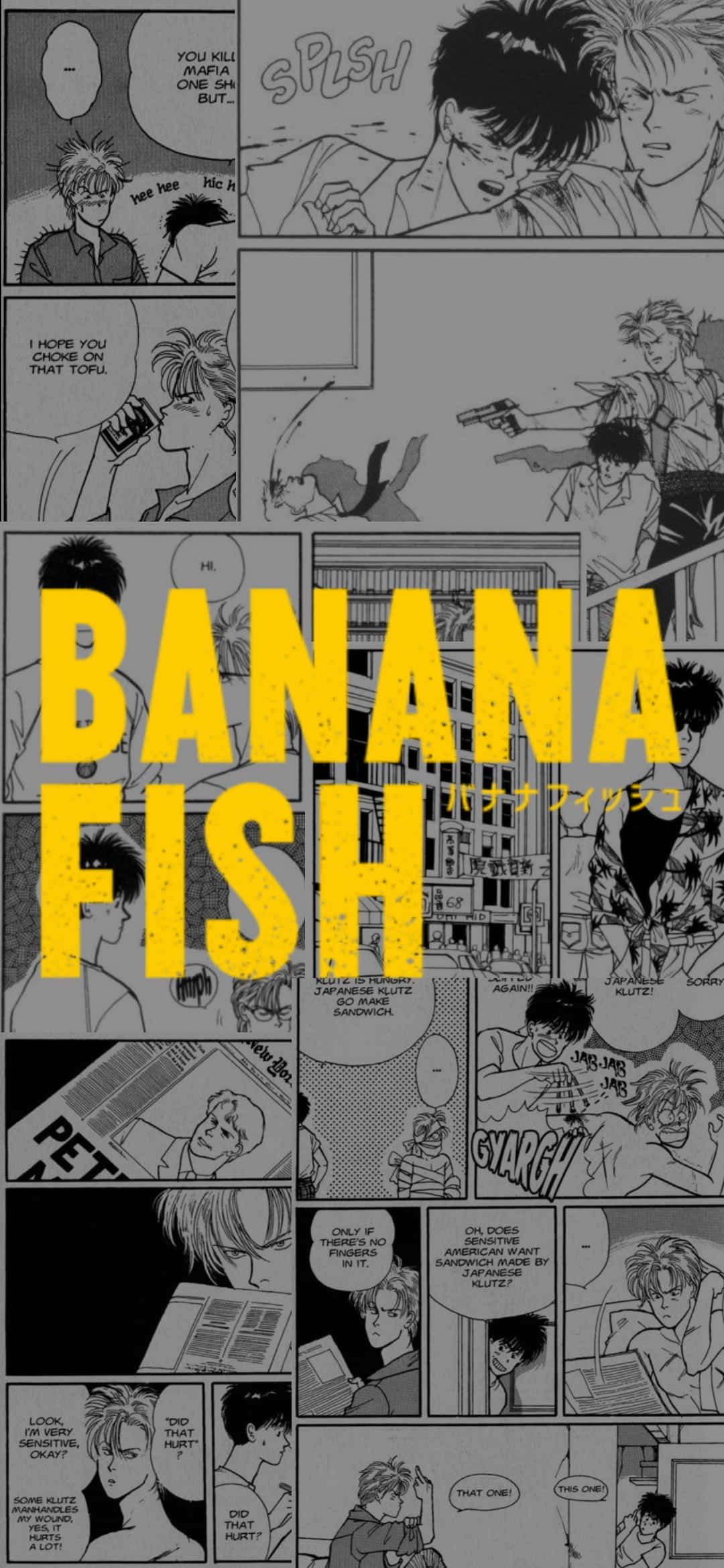 Dynamisk Duo i aktion - Ash Lynx og Eiji Okumura fra Banana Fish Wallpapers