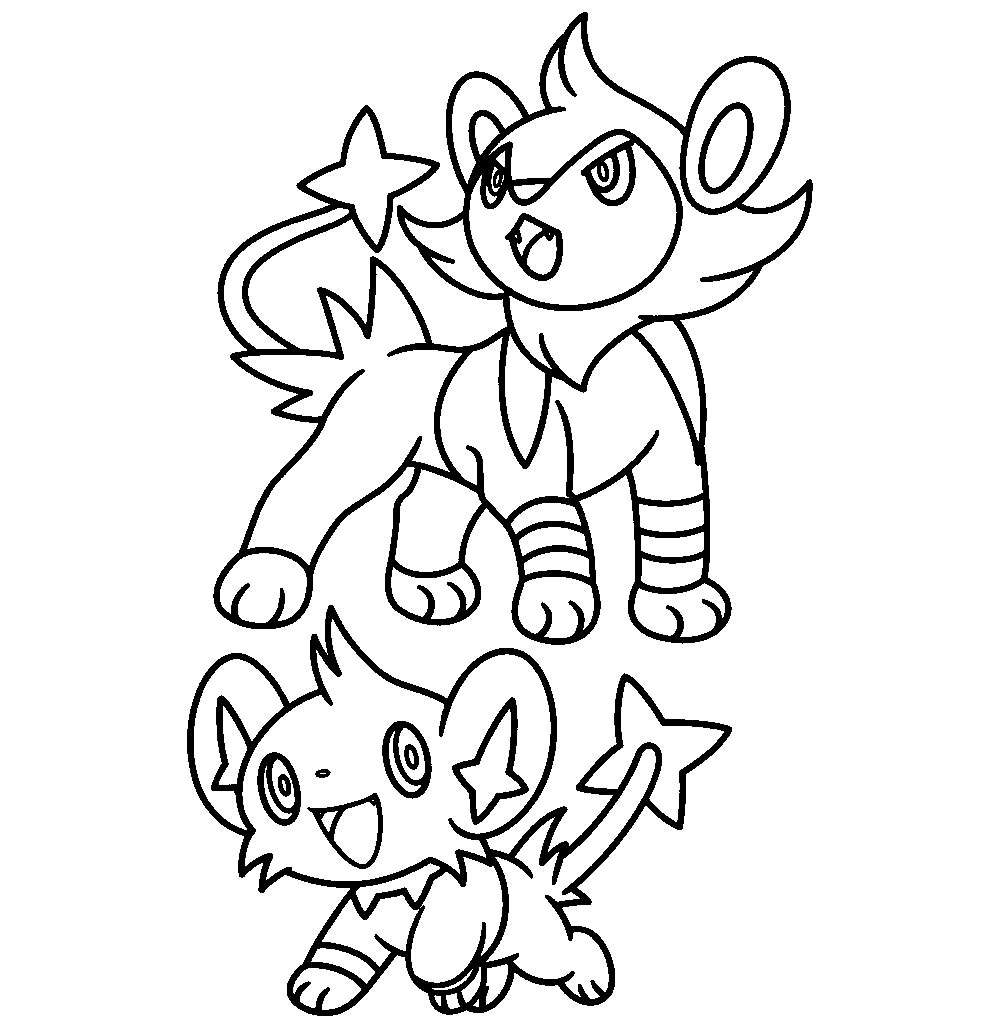 Dynamisk duo - Luxio og Shinx i aktion Wallpapers