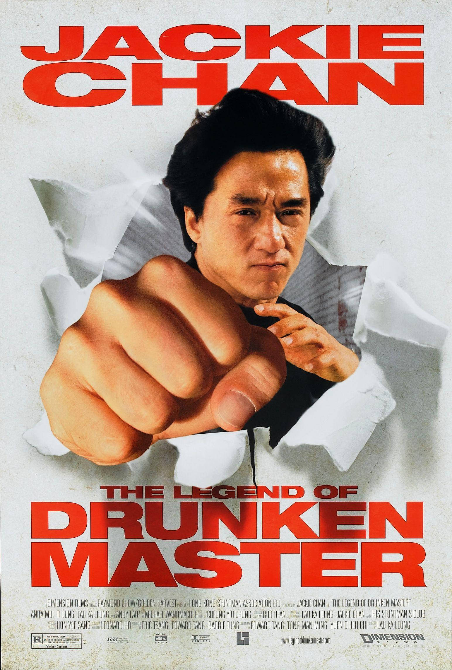 Dynamisk Jackie Chan Spotlight - Filmplakatkunst Wallpapers