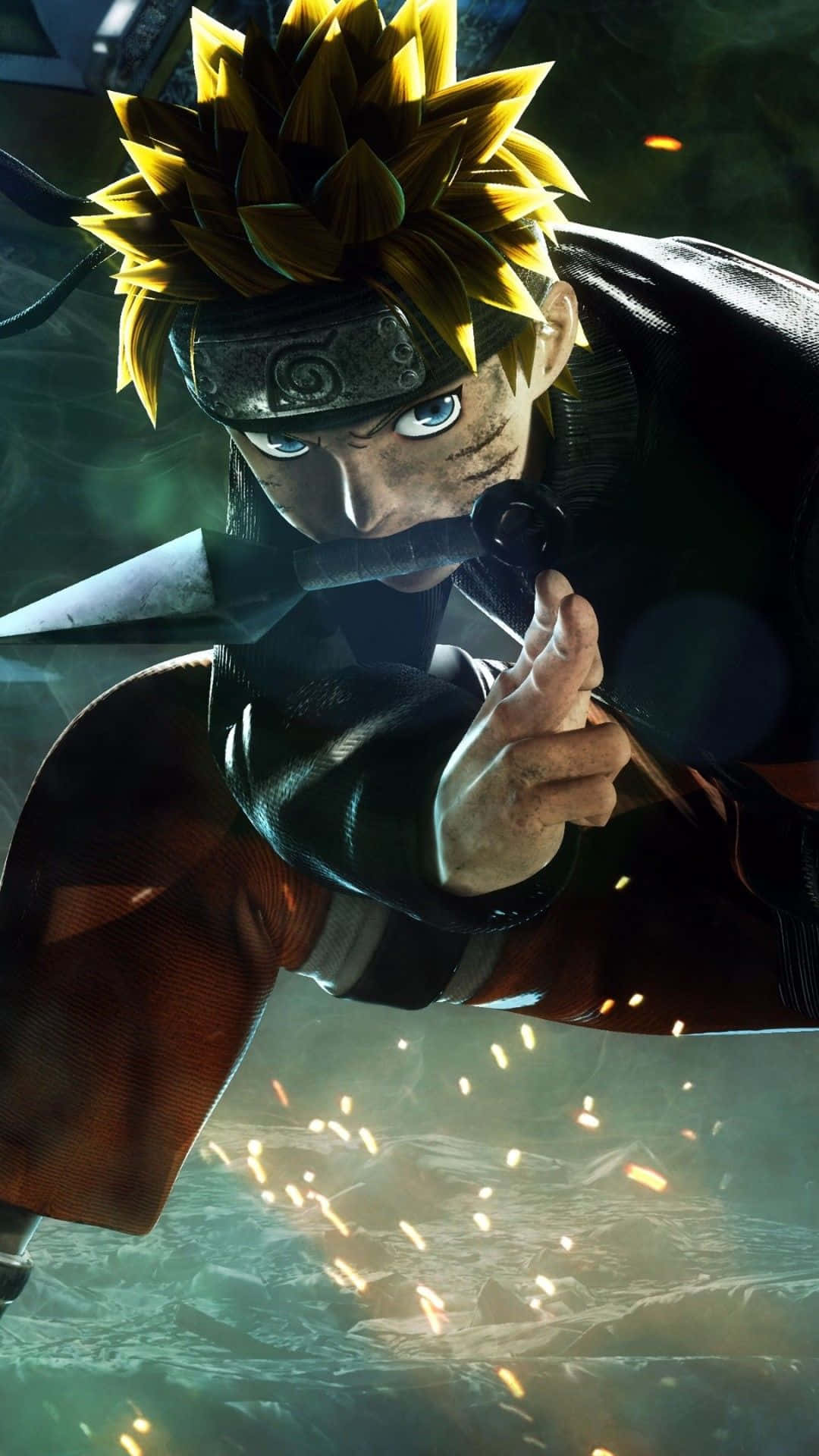 Dynamisk Naruto actionpose telefonbaggrund Wallpapers