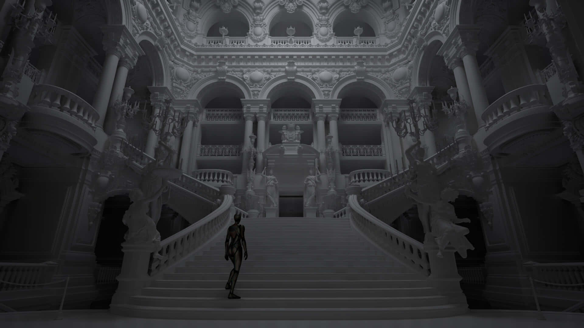Dyster Paris Operahus Digital Model Wallpapers