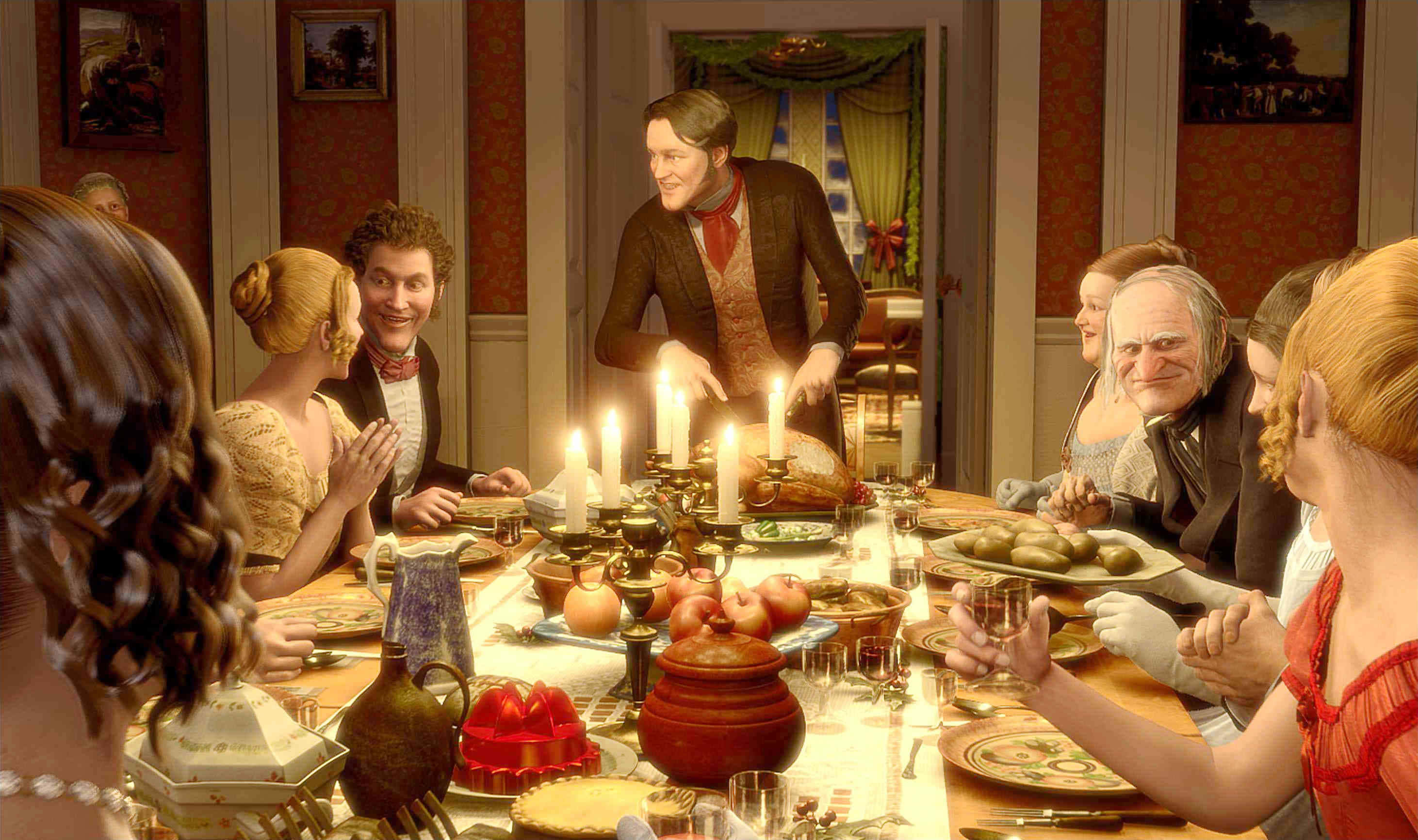 Ebenezer Scrooge finder den sande julestemning Wallpapers