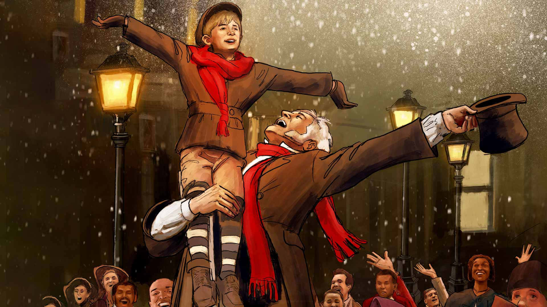 Ebenezer Scrooge nyder julens ånd Wallpapers
