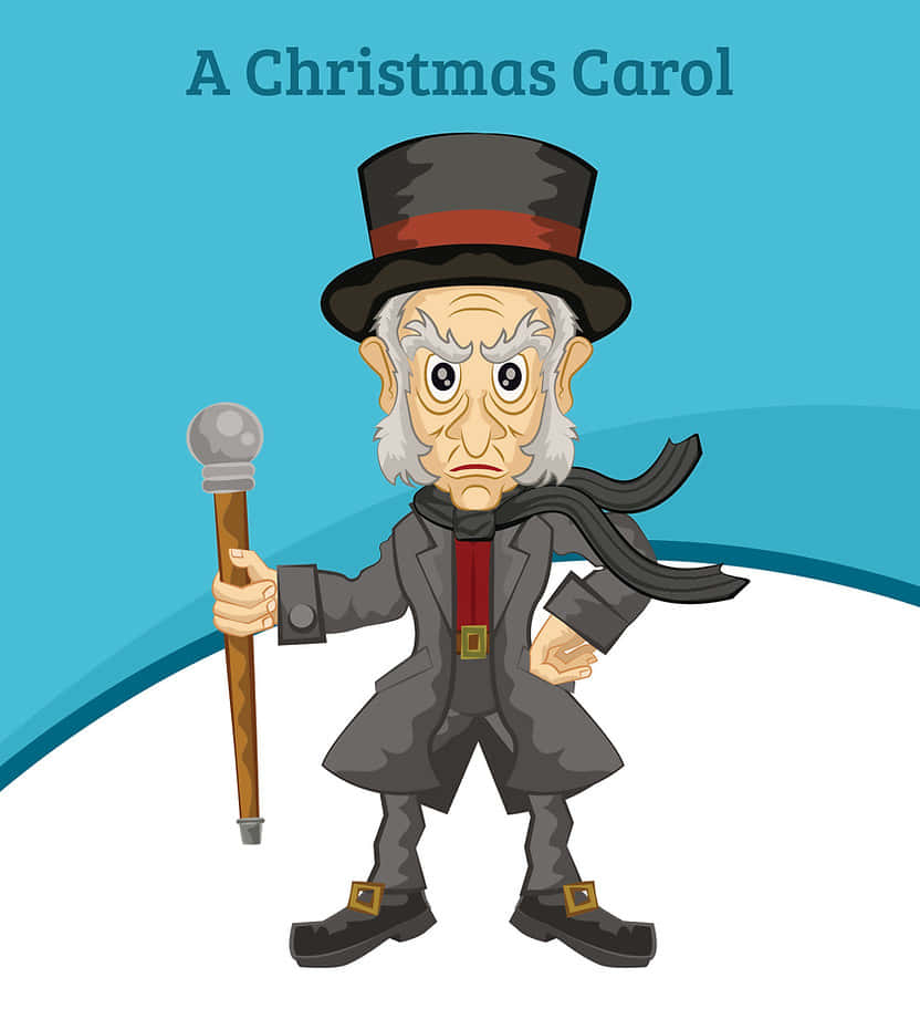 Ebenezer Scrooge og de 3 ånder i en julefortælling Wallpapers