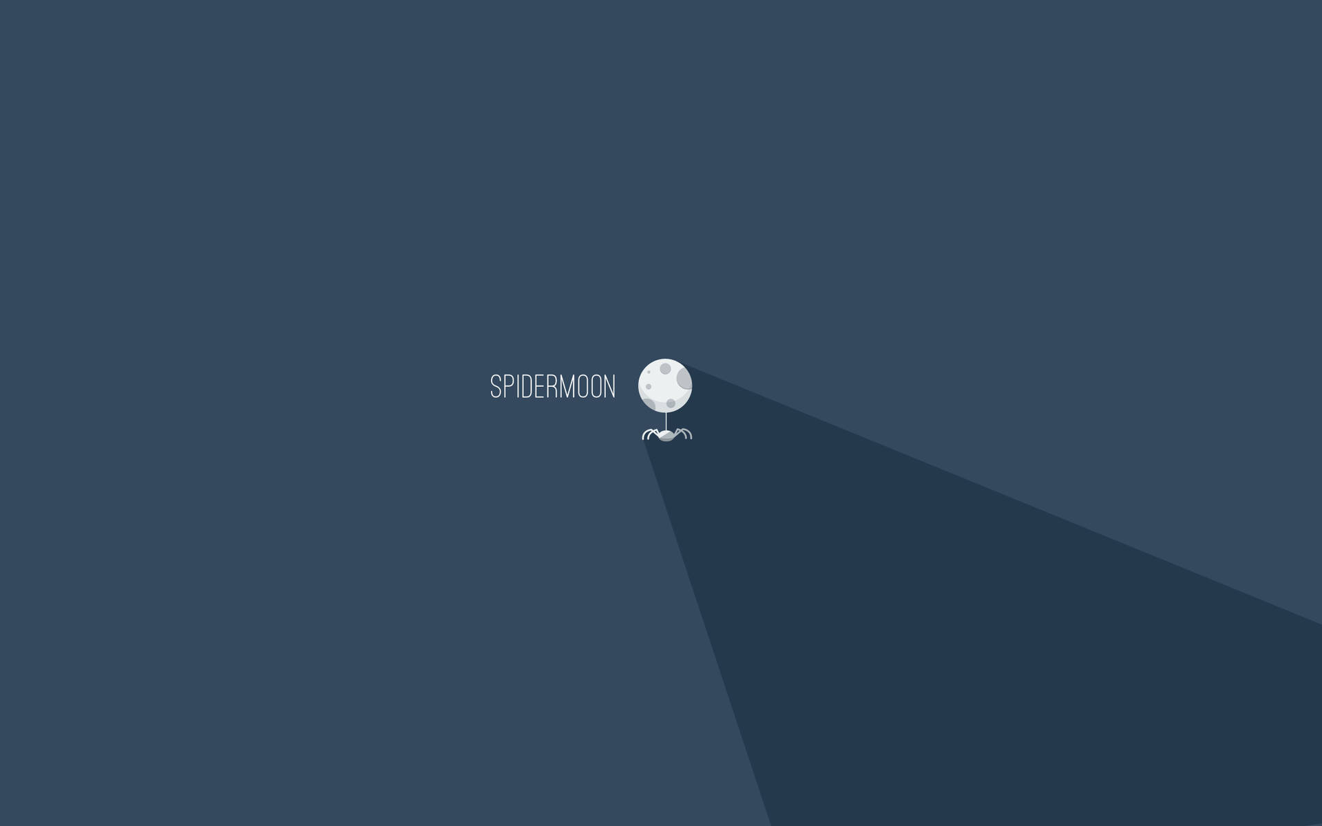 Minimalistisk wallpaper af hvid edderkop, der bærer måne med kratere — Minimalistisk Wallpapers