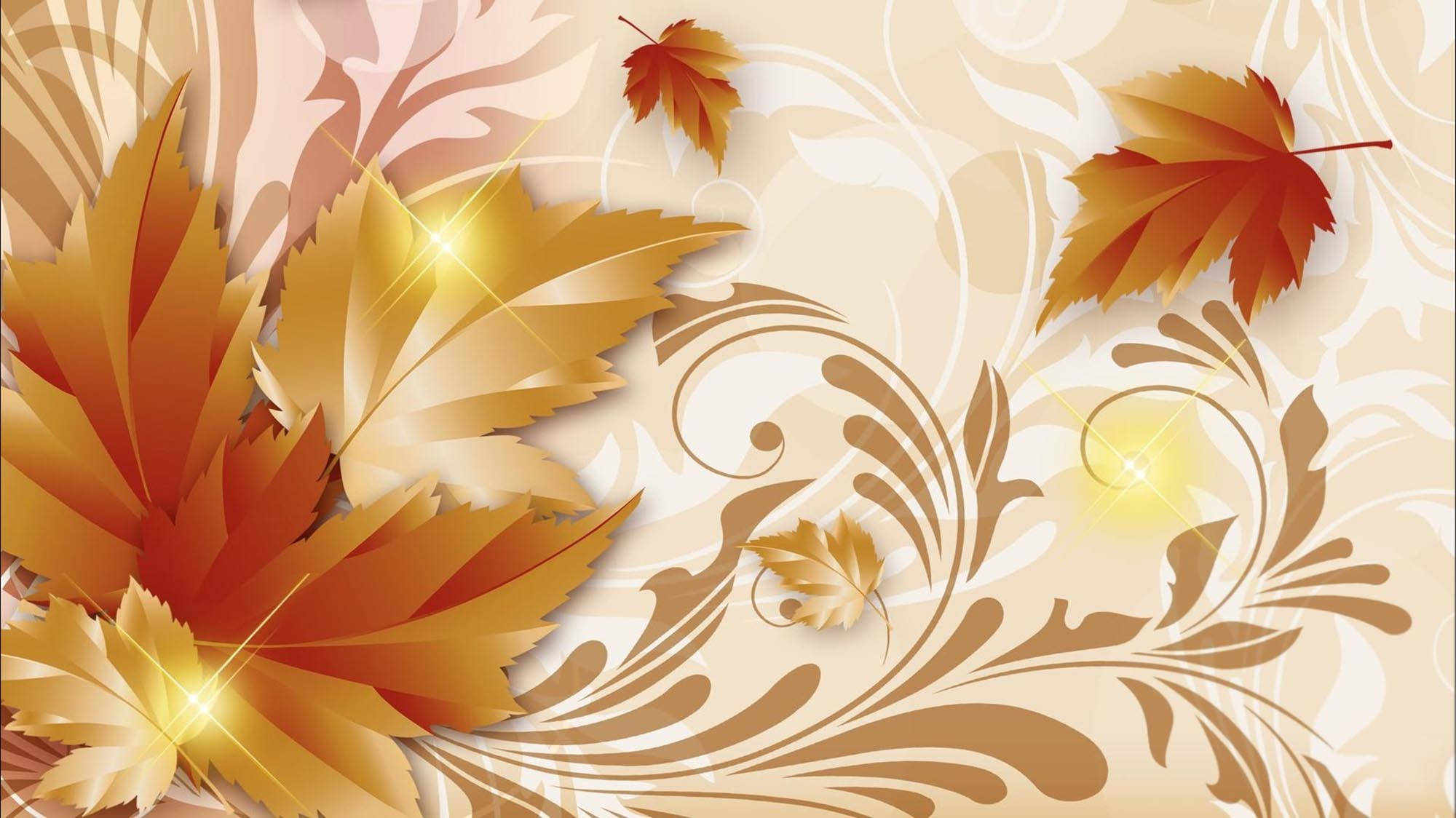 Efterårsæstetisk guld ahornkunst Wallpapers