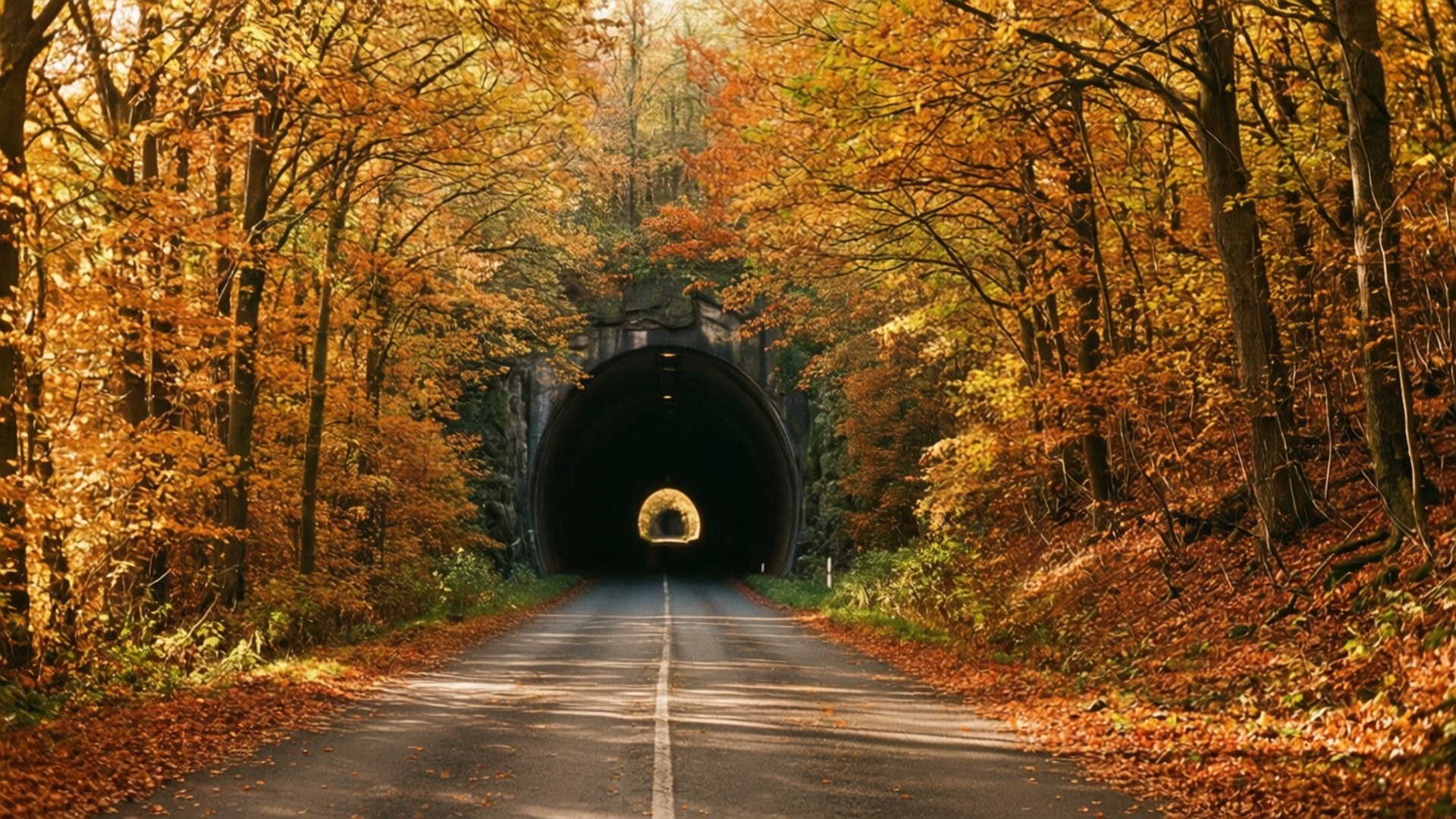 Efterårsvejtunnel Wallpapers
